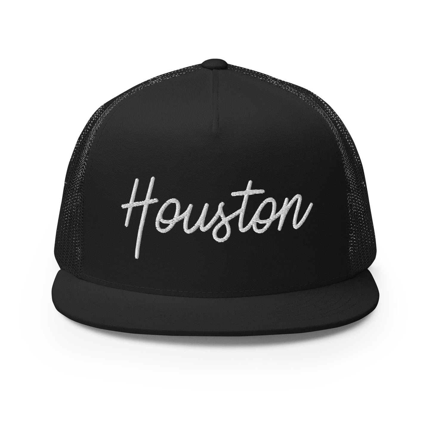 Houston Retro Script High 5 Panel A-Frame Snapback Trucker Hat