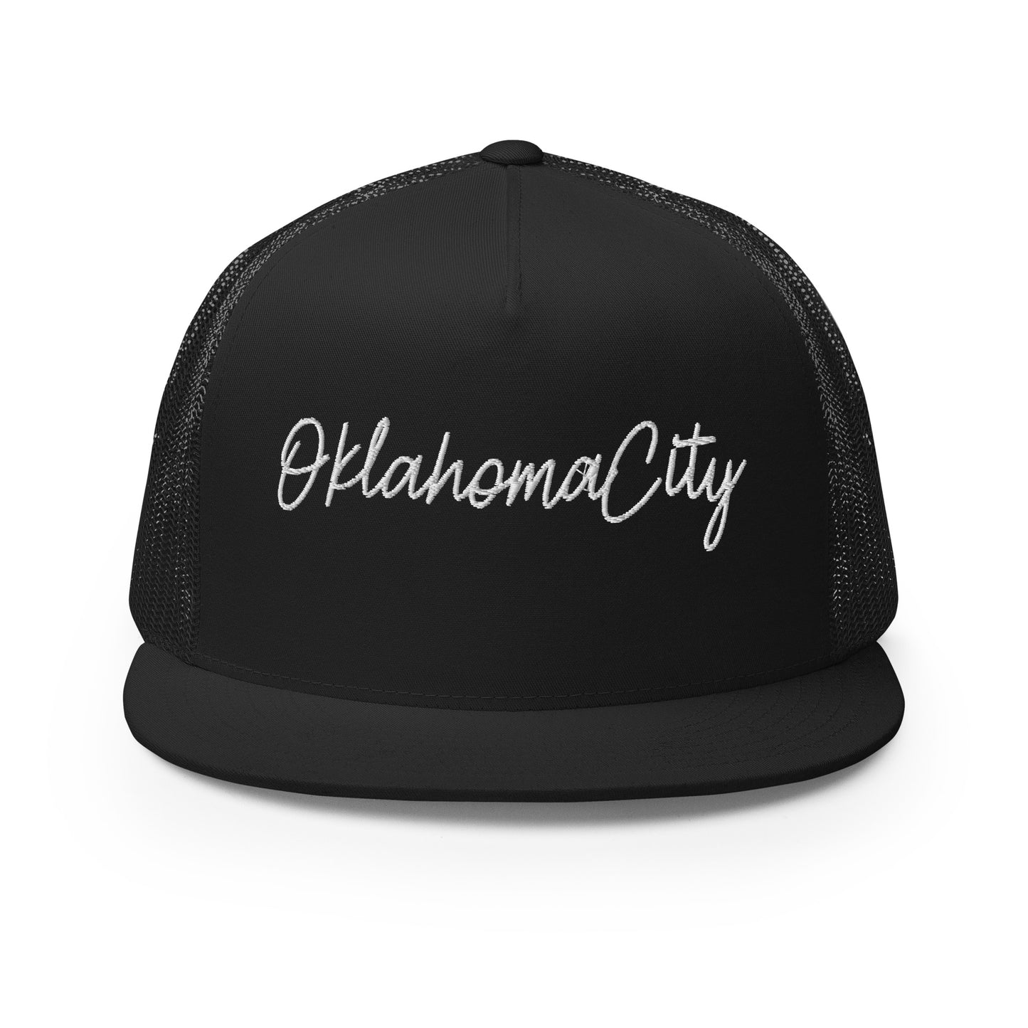 Oklahoma City Retro Script High 5 Panel A-Frame Snapback Trucker Hat