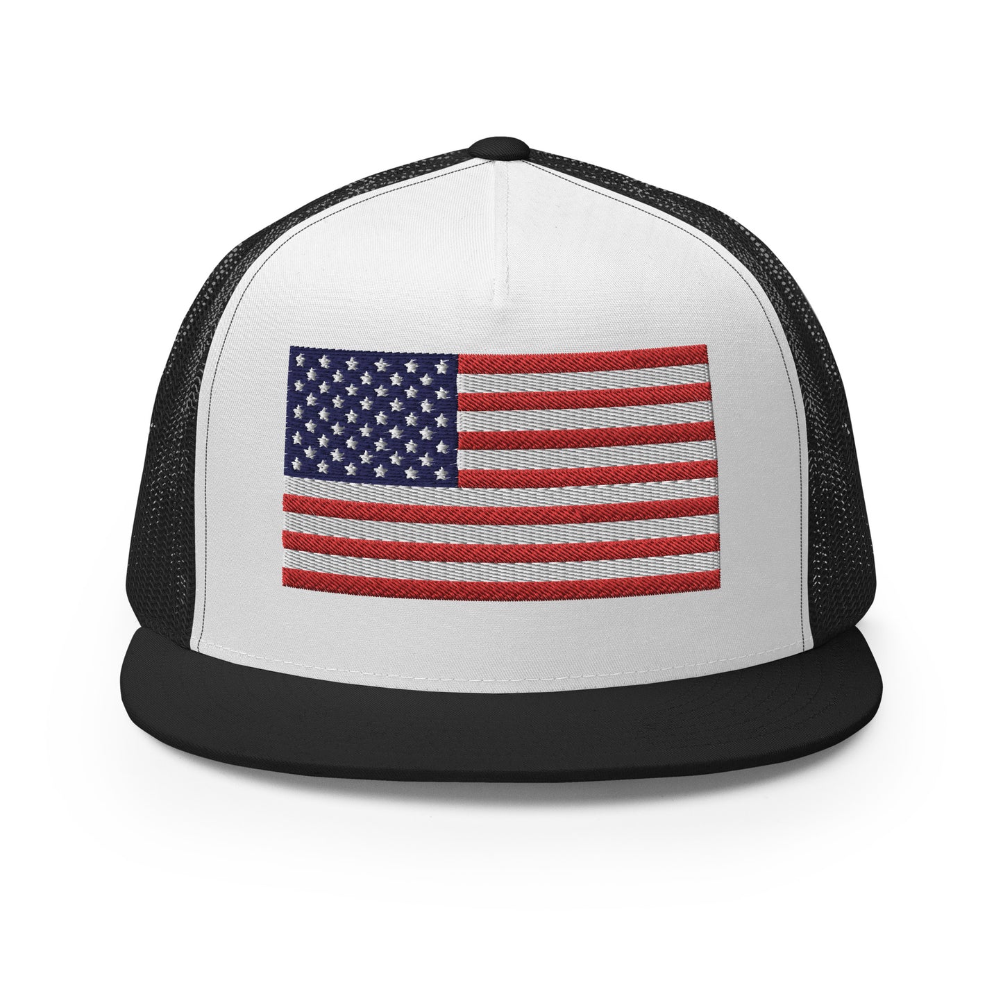 United States USA Flag High 5 Panel A-Frame Snapback Trucker Hat