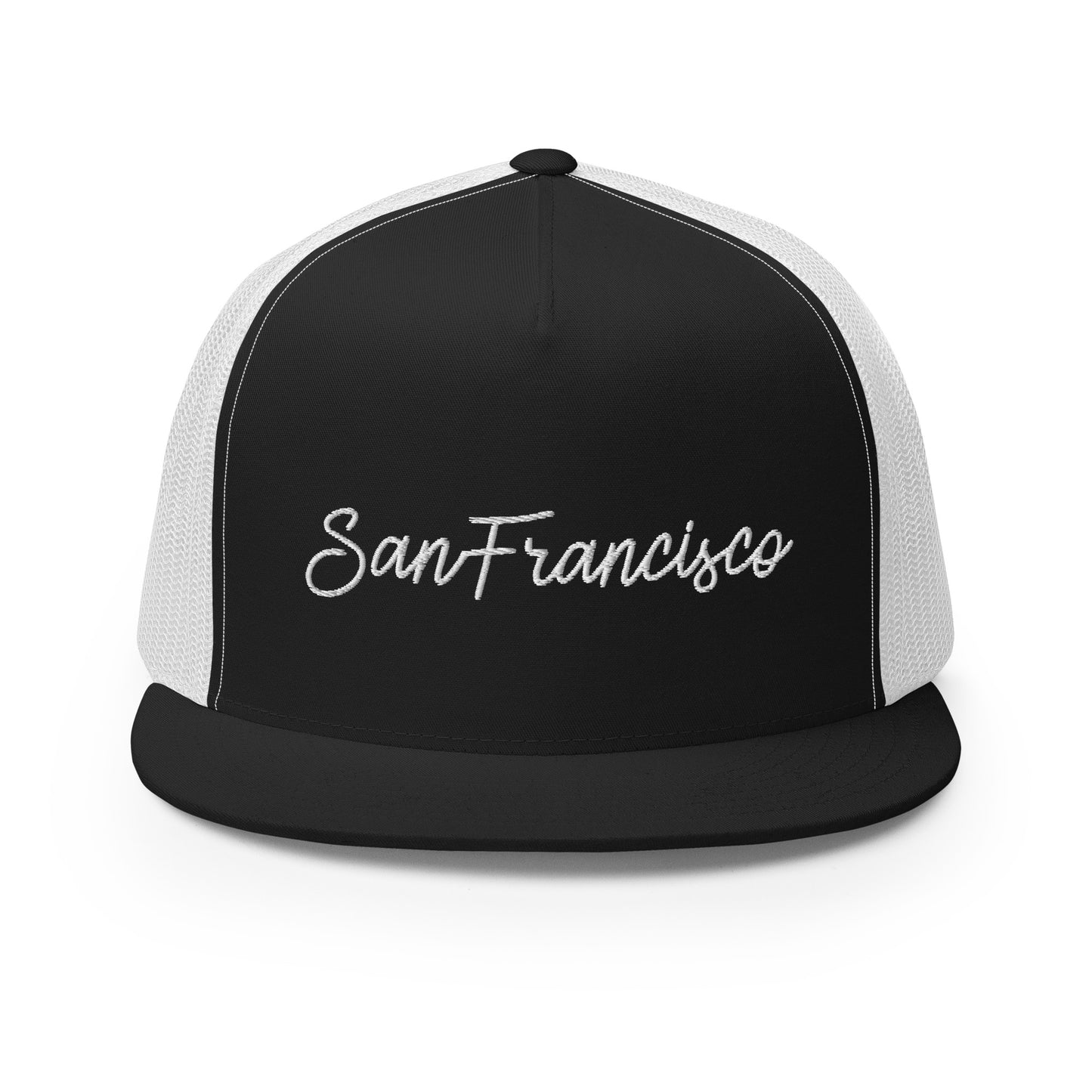 San Francisco Retro Script High 5 Panel A-Frame Snapback Trucker Hat