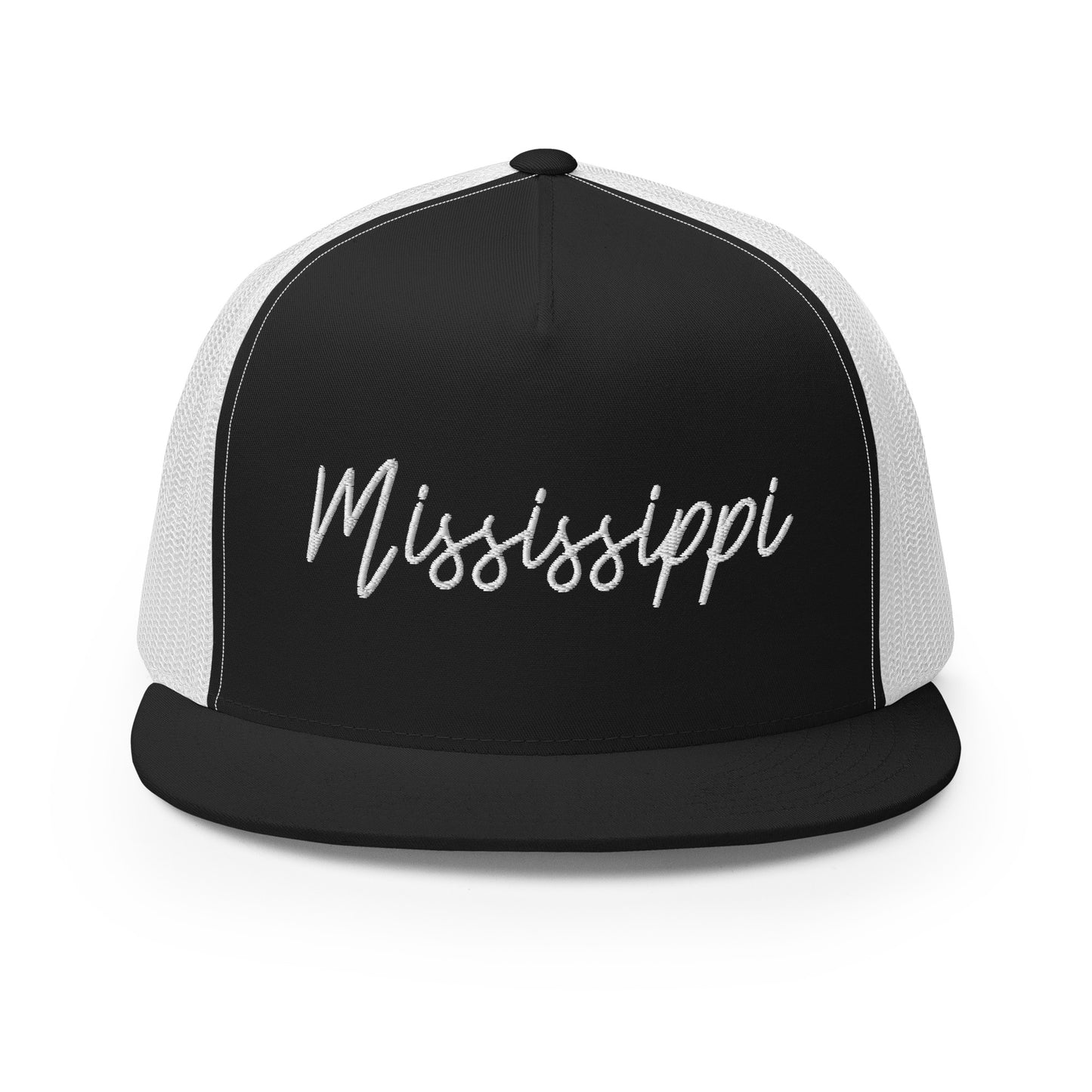 Mississippi Retro Script High 5 Panel A-Frame Snapback Trucker Hat