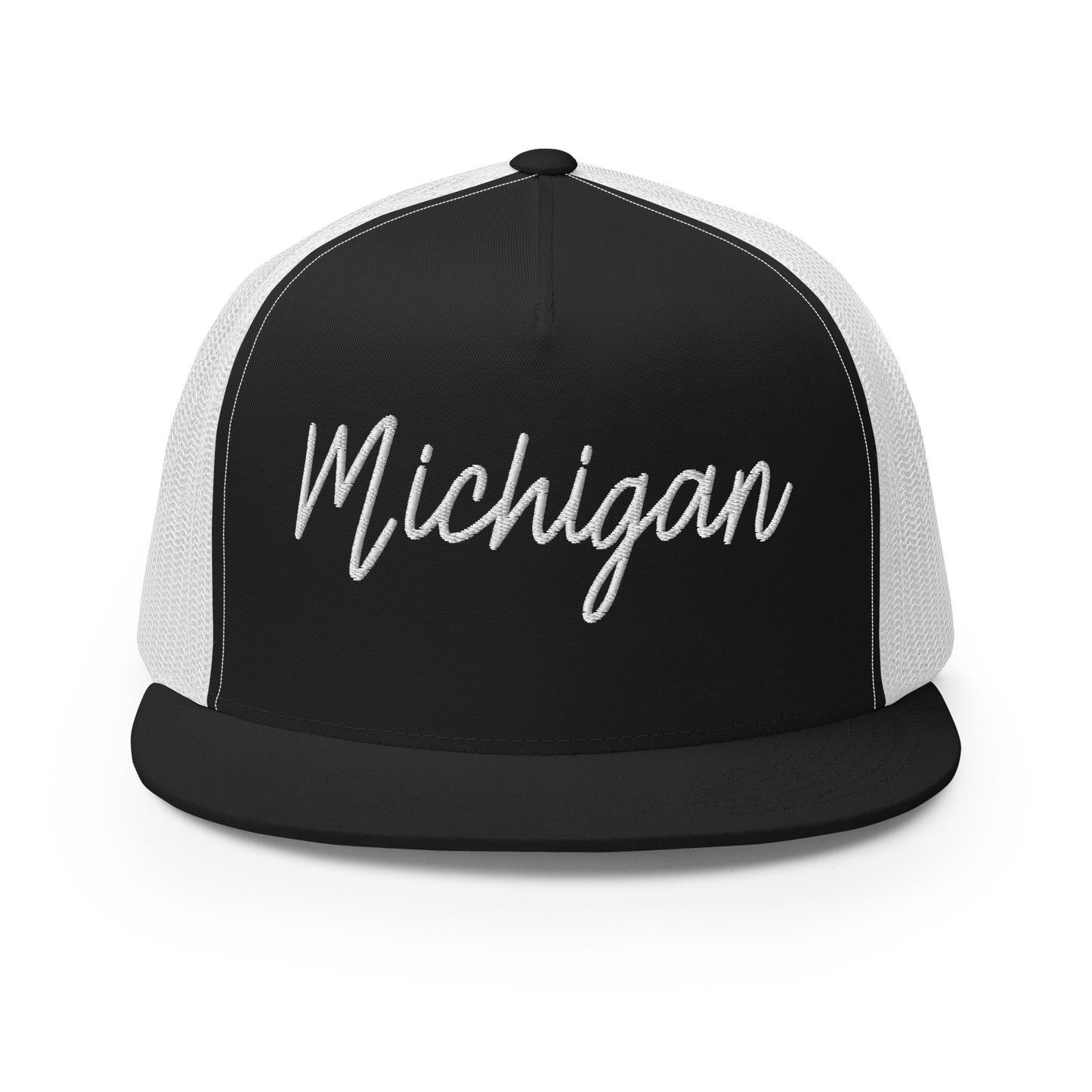 Michigan Retro Script High 5 Panel A-Frame Snapback Trucker Hat