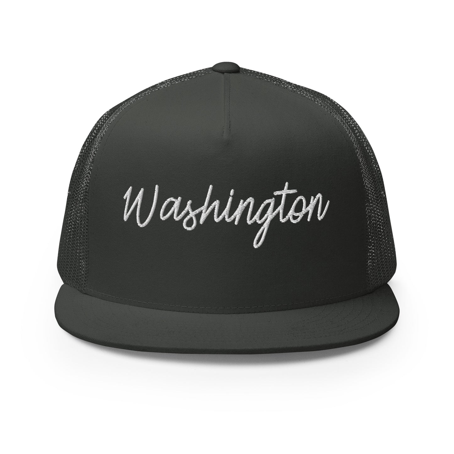Washington Retro Script High 5 Panel A-Frame Snapback Trucker Hat