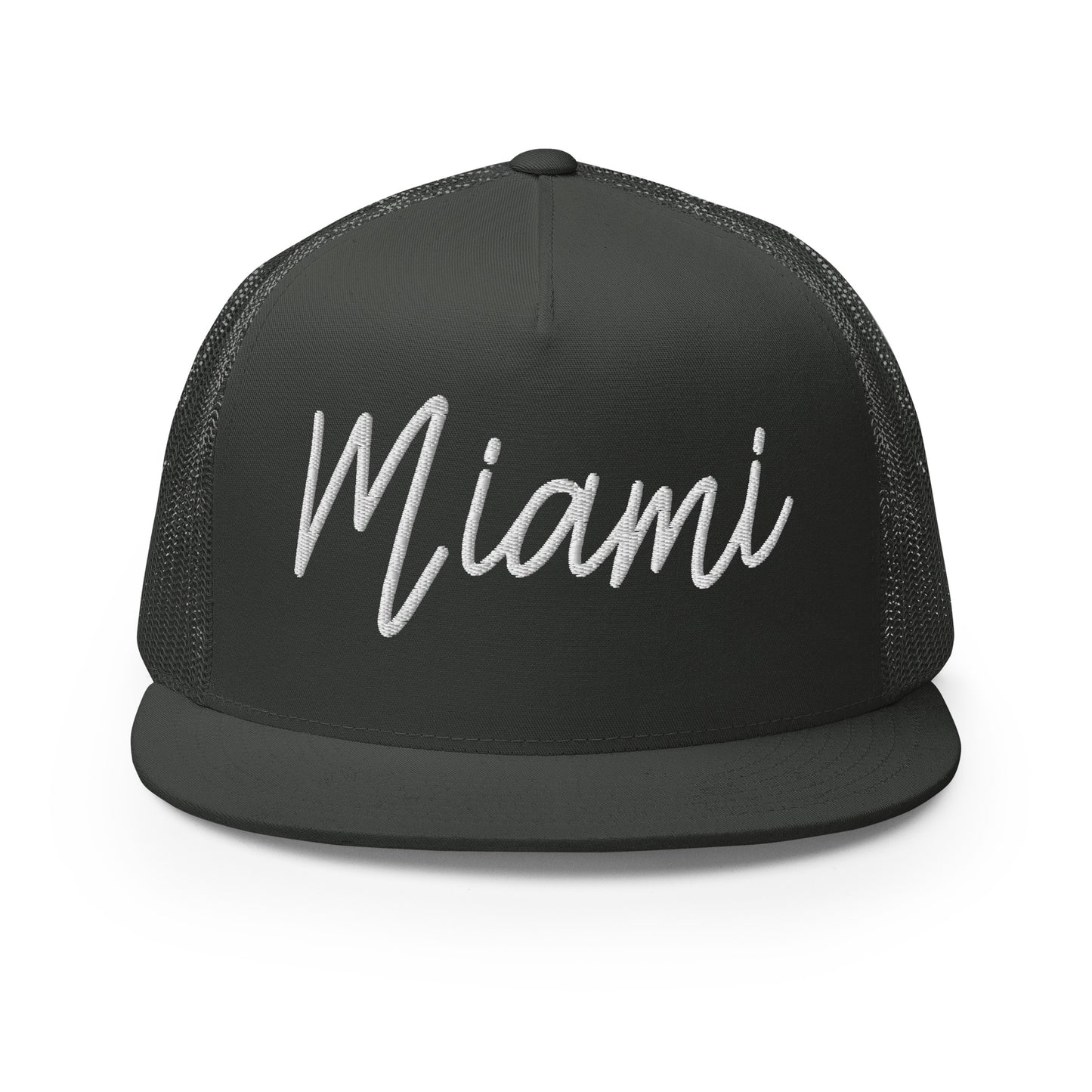Miami Retro Script High 5 Panel A-Frame Snapback Trucker Hat