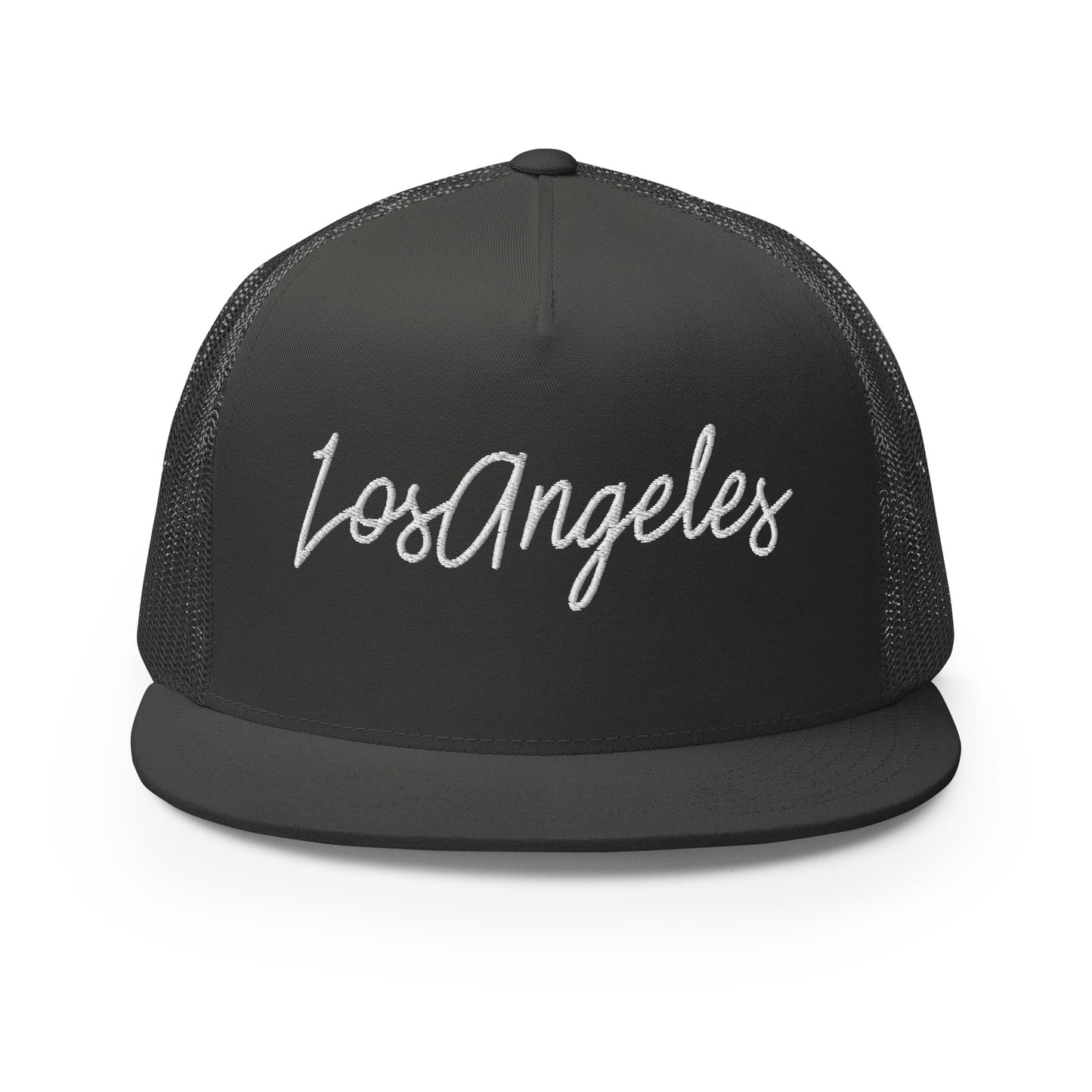 Los Angeles Retro Script High 5 Panel A-Frame Snapback Trucker Hat