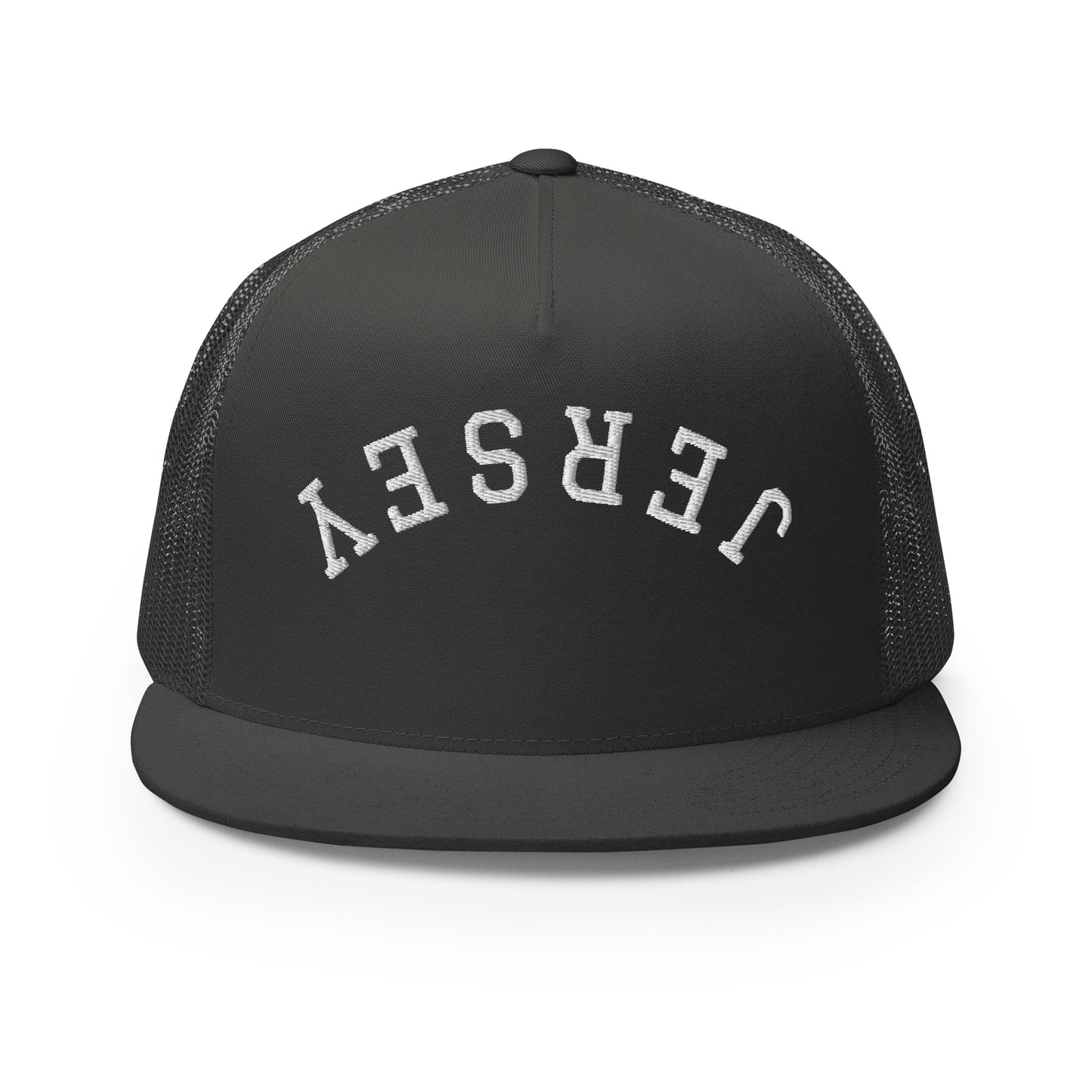 New Jersey "Jersey" Upside Down Arch High 5 Panel A-Frame Snapback Trucker Hat