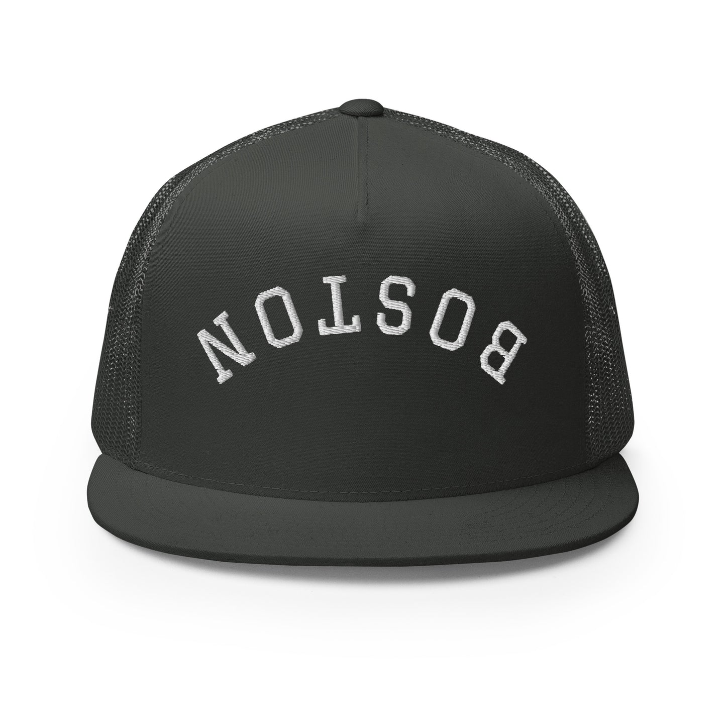 Boston Upside Down Arch High 5 Panel A-Frame Snapback Trucker Hat