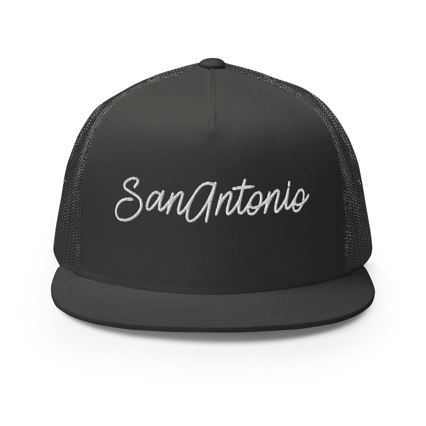 San Antonio Retro Script High 5 Panel A-Frame Snapback Trucker Hat