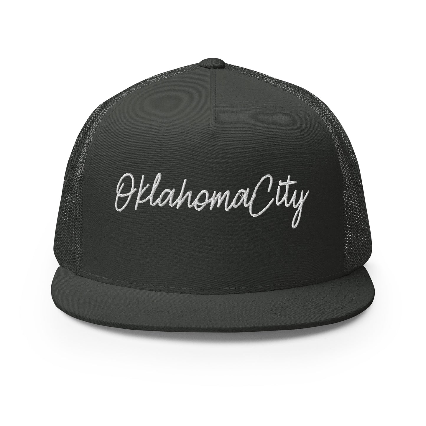 Oklahoma City Retro Script High 5 Panel A-Frame Snapback Trucker Hat
