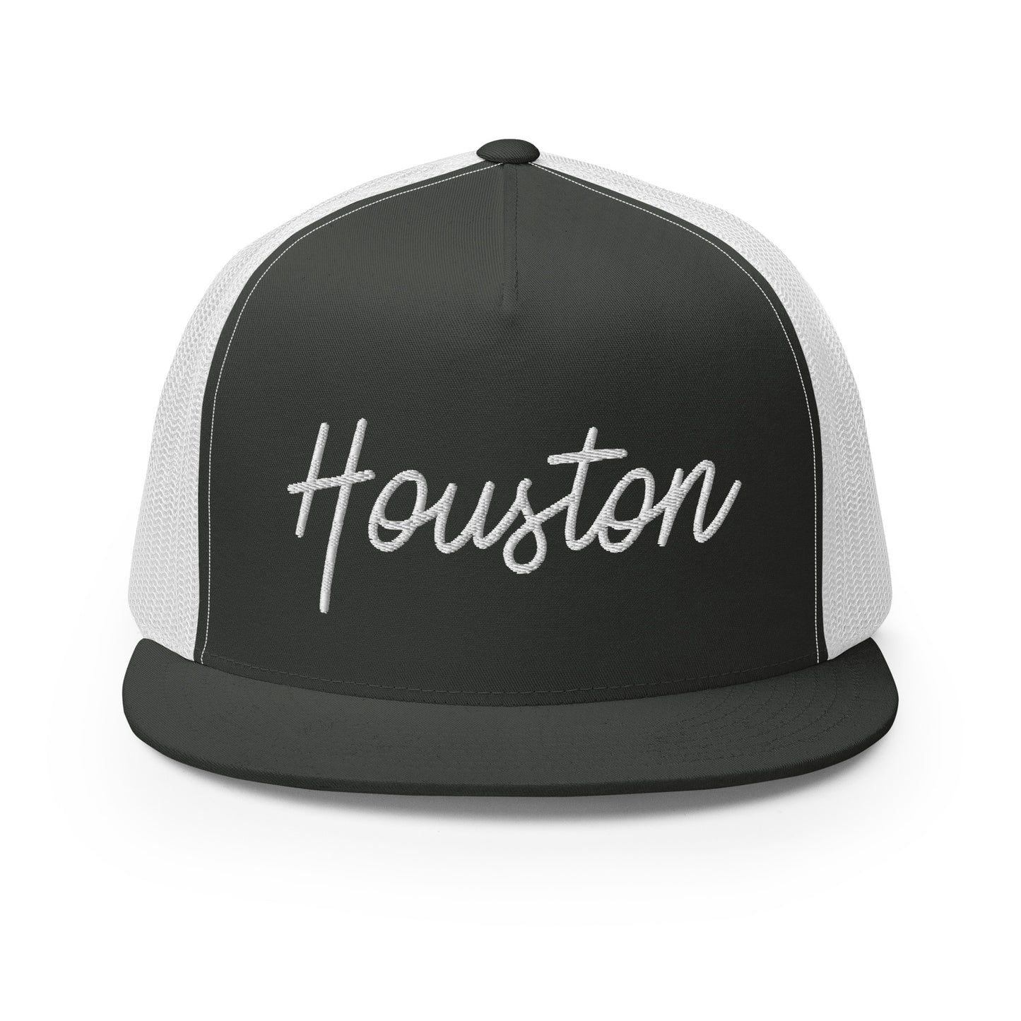 Houston Retro Script High 5 Panel A-Frame Snapback Trucker Hat