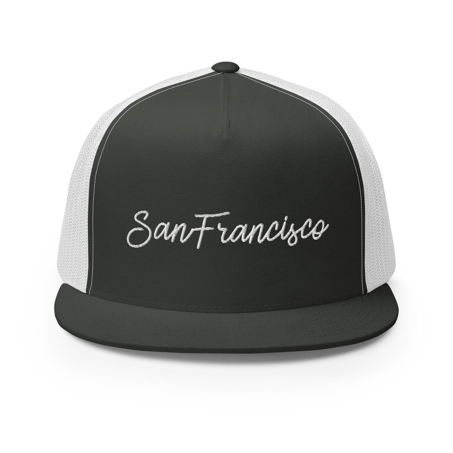 San Francisco Retro Script High 5 Panel A-Frame Snapback Trucker Hat