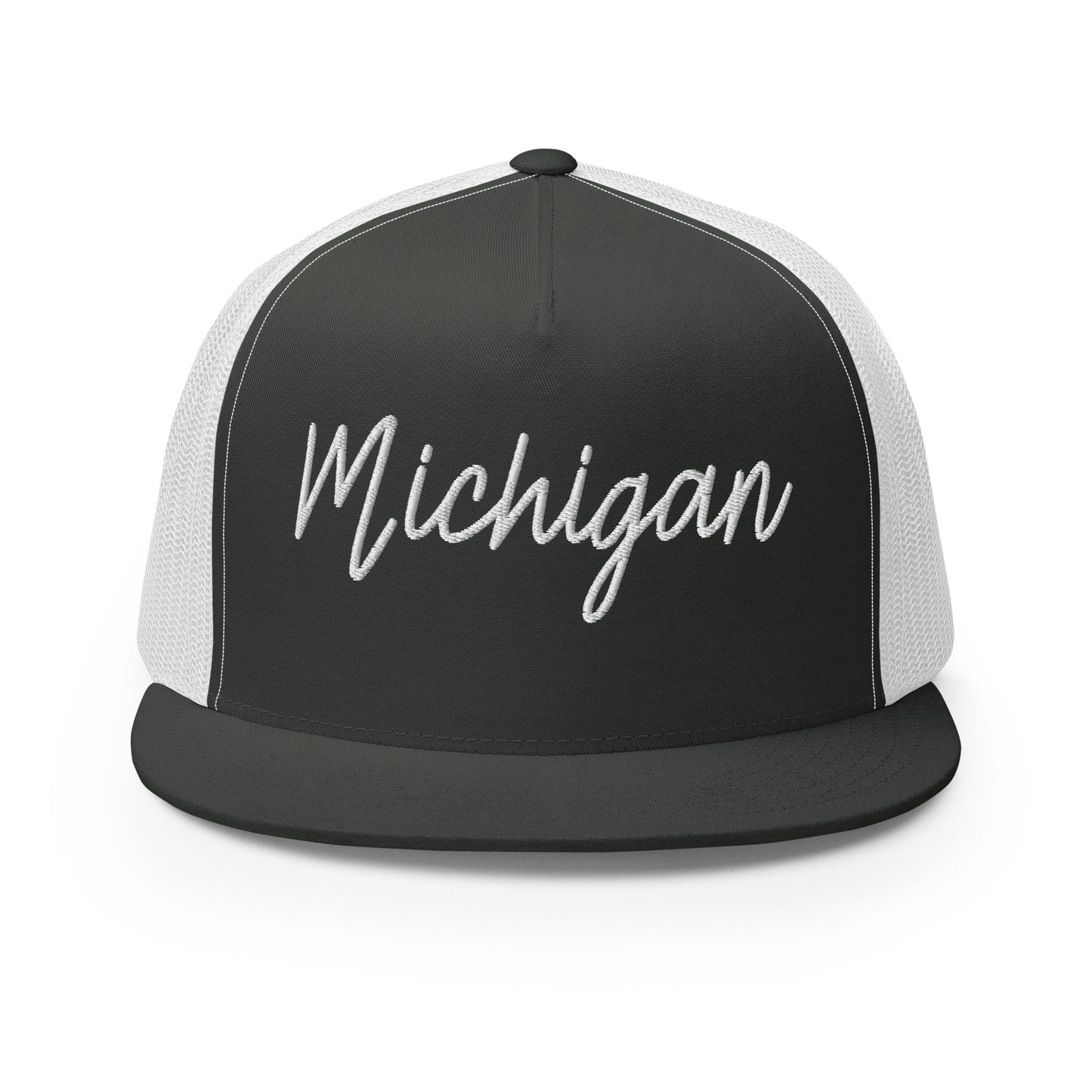 Michigan Retro Script High 5 Panel A-Frame Snapback Trucker Hat