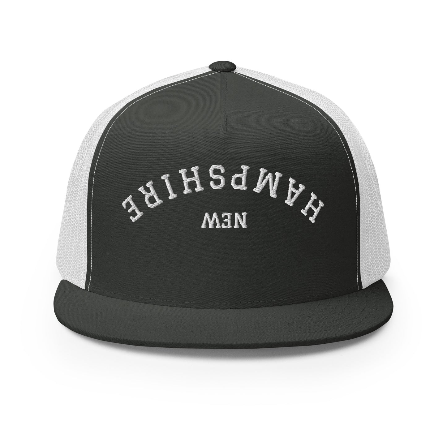 New Hampshire Upside Down Arch High 5 Panel A-Frame Snapback Trucker Hat