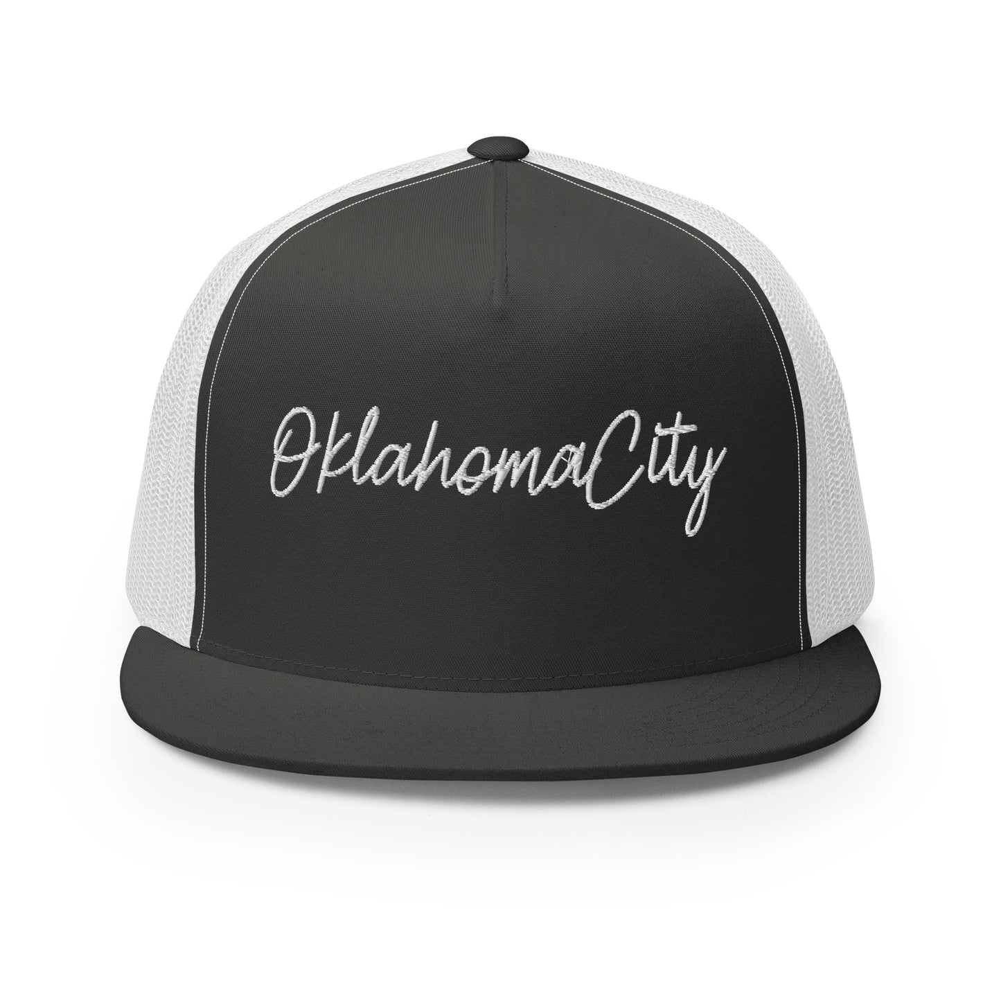 Oklahoma City Retro Script High 5 Panel A-Frame Snapback Trucker Hat