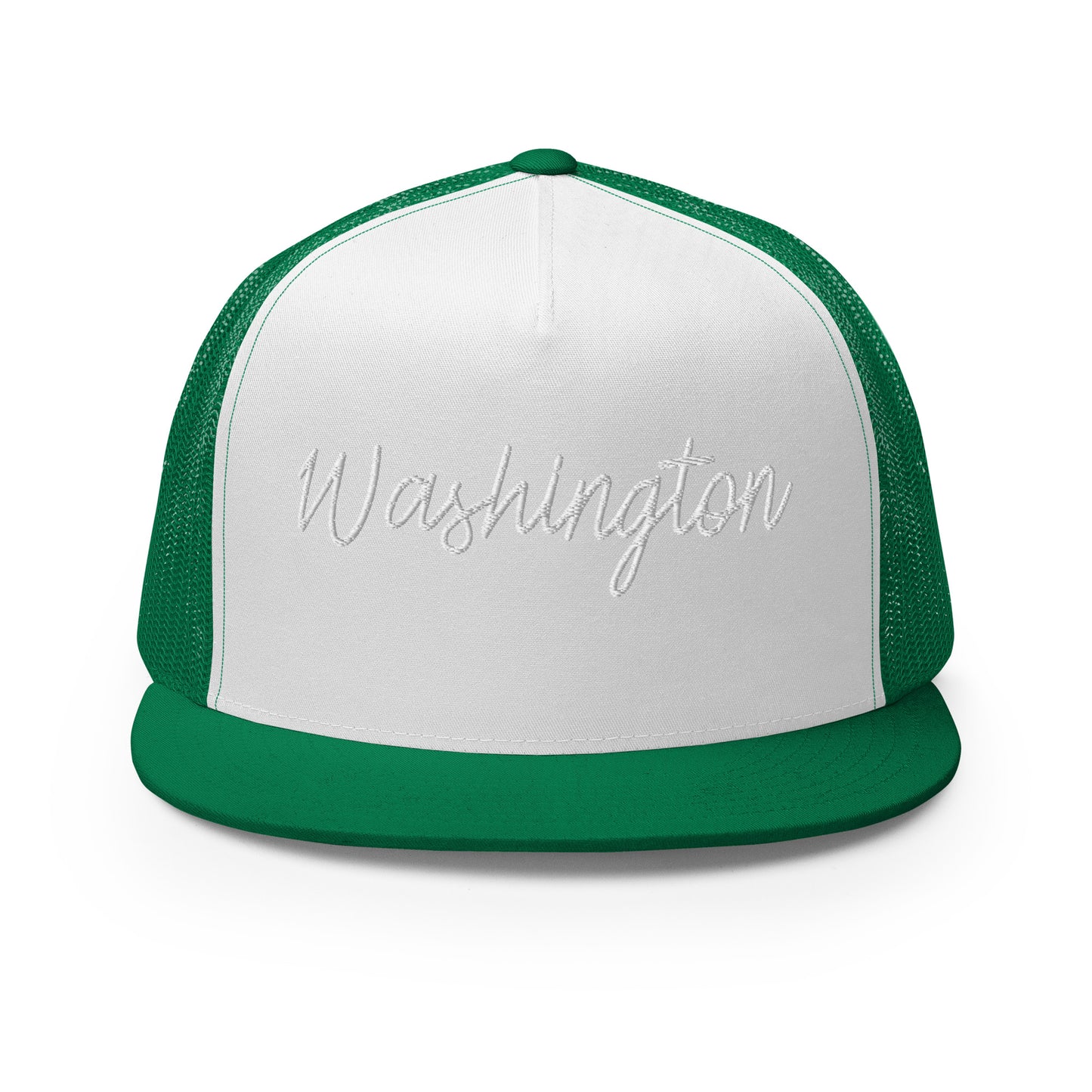 Washington Retro Script High 5 Panel A-Frame Snapback Trucker Hat