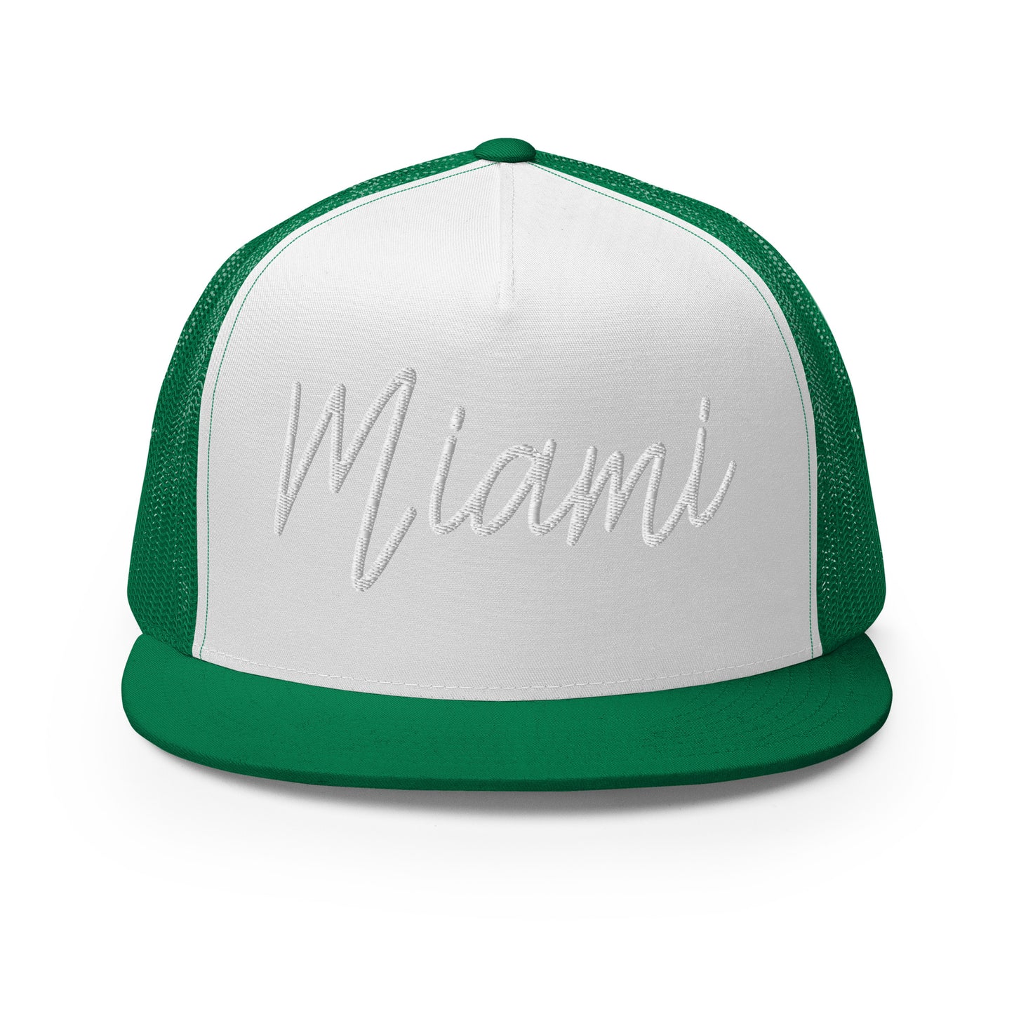 Miami Retro Script High 5 Panel A-Frame Snapback Trucker Hat