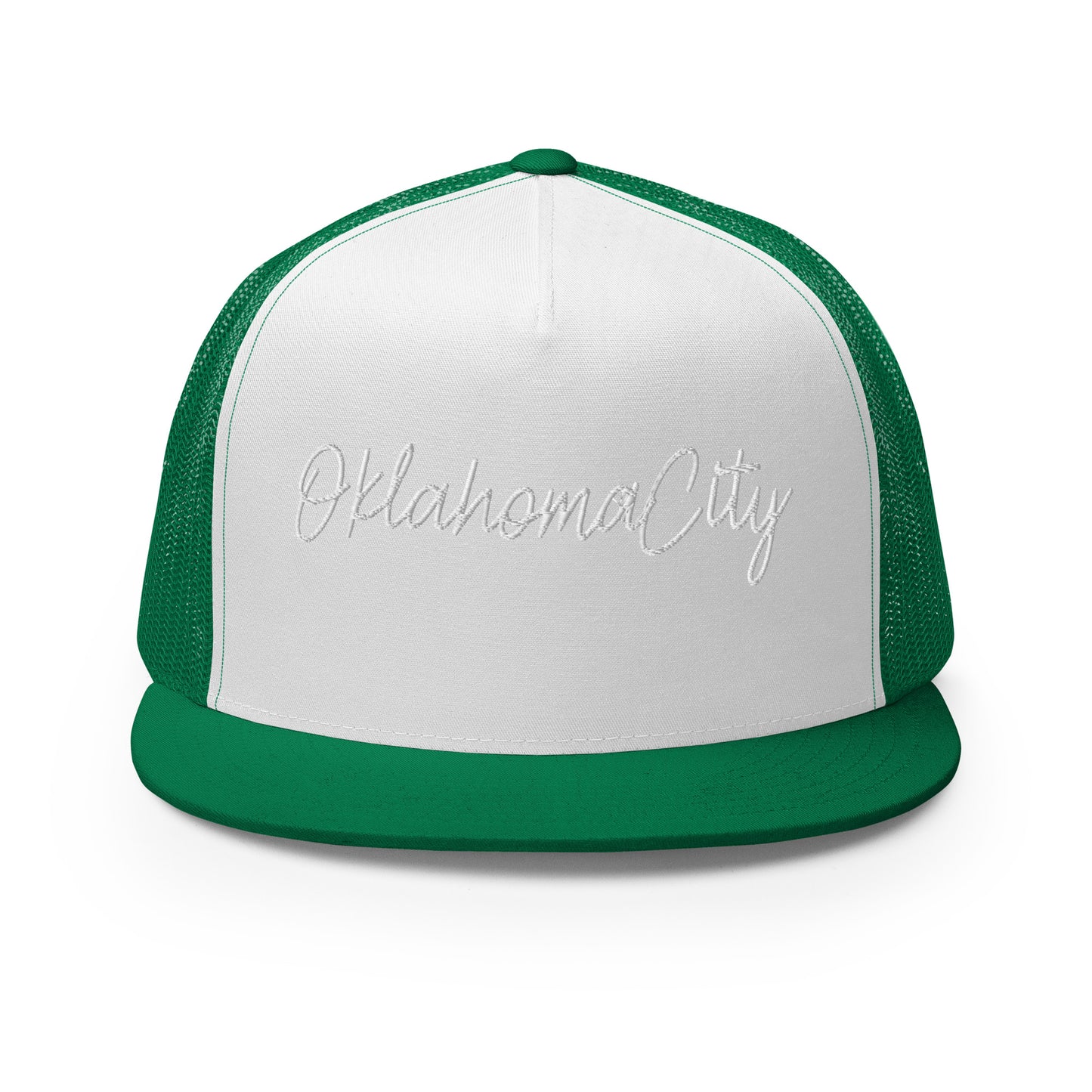 Oklahoma City Retro Script High 5 Panel A-Frame Snapback Trucker Hat