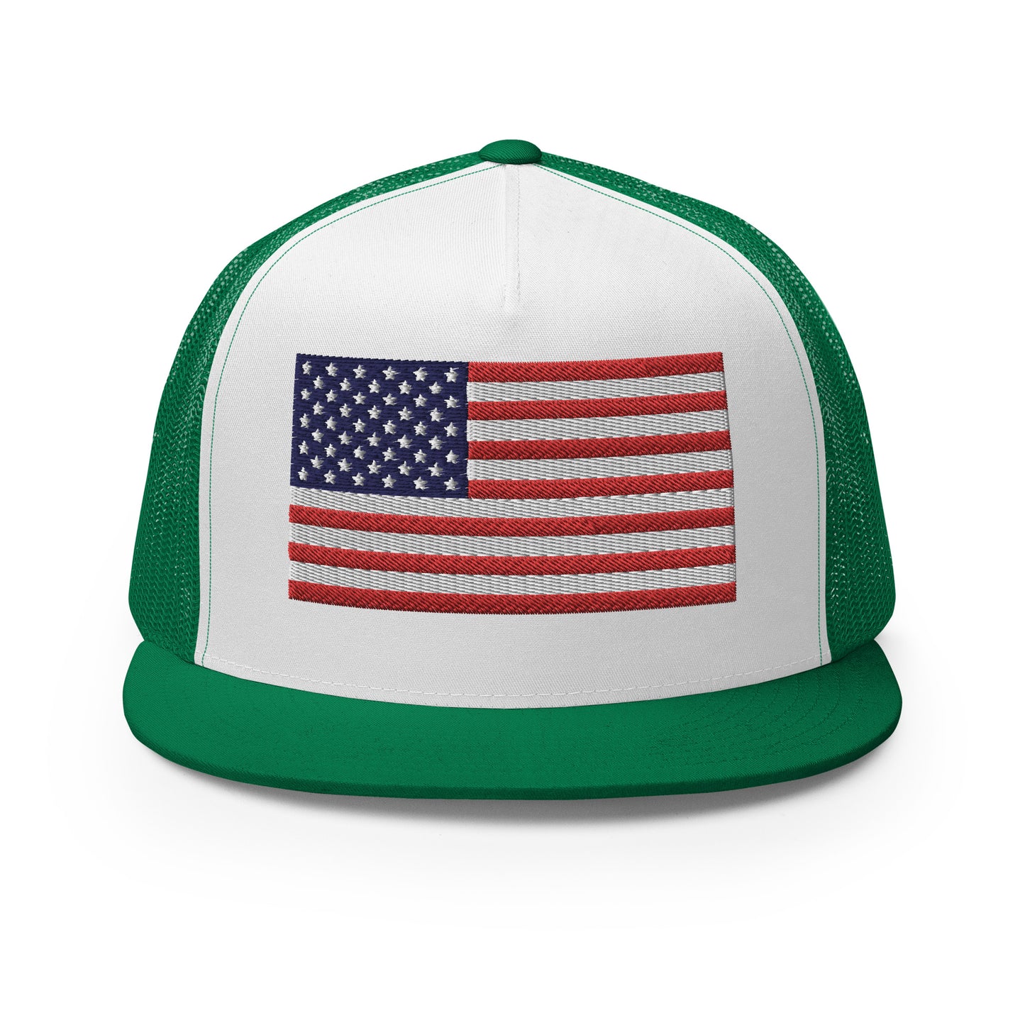 United States USA Flag High 5 Panel A-Frame Snapback Trucker Hat