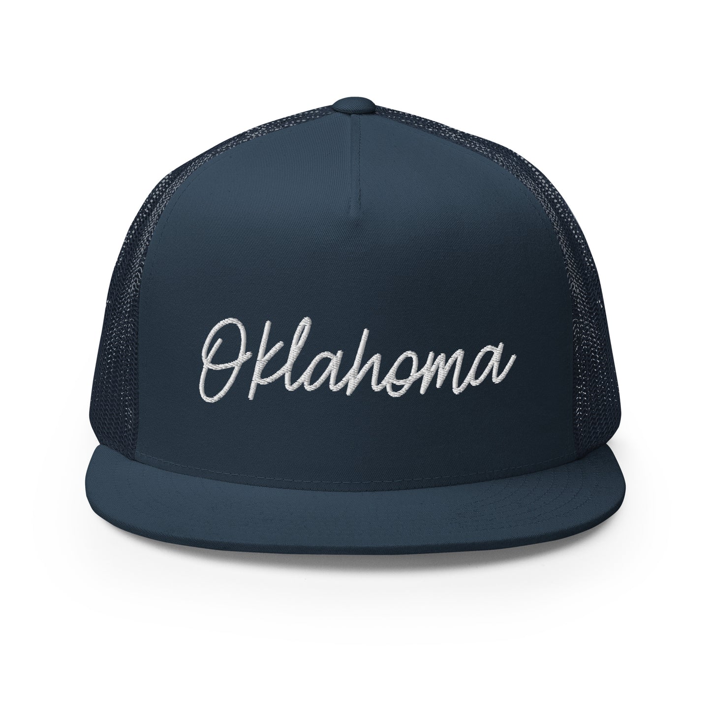 Oklahoma Retro Script High 5 Panel A-Frame Snapback Trucker Hat