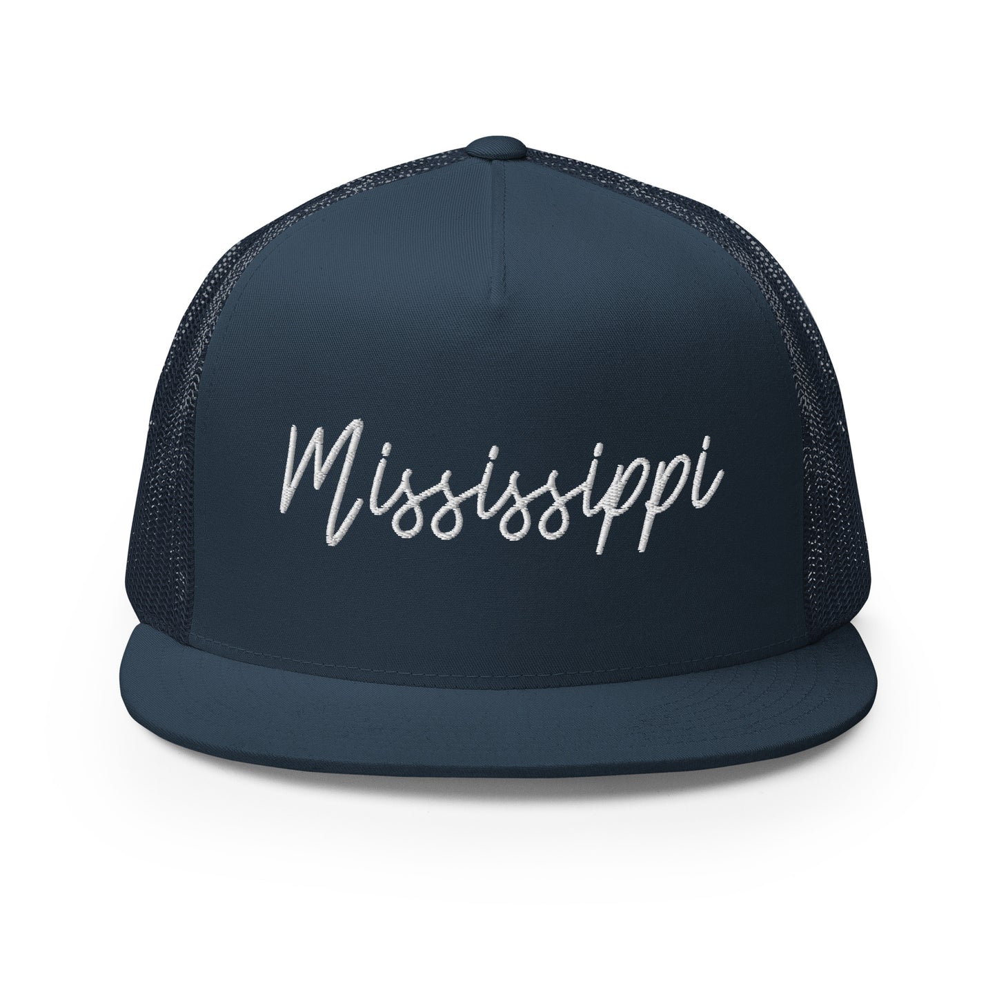 Mississippi Retro Script High 5 Panel A-Frame Snapback Trucker Hat