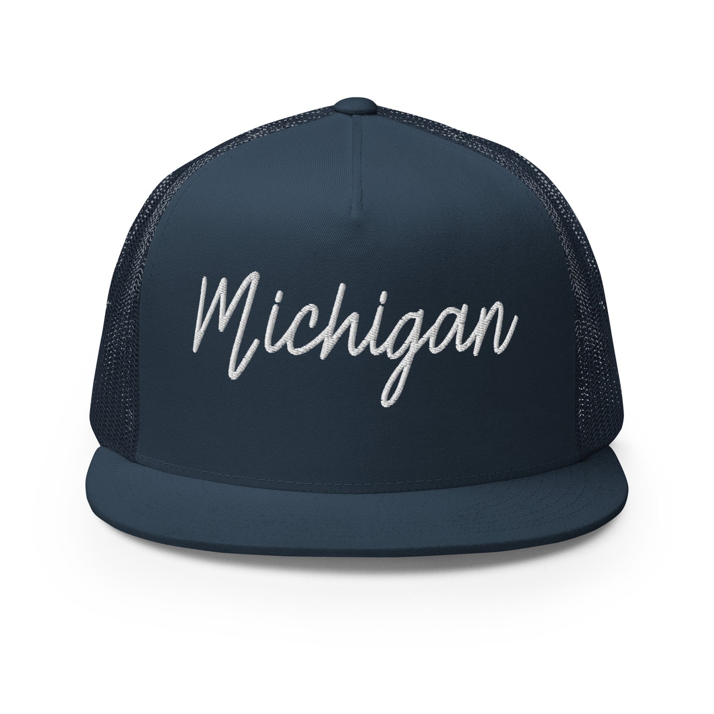 Michigan Retro Script High 5 Panel A-Frame Snapback Trucker Hat