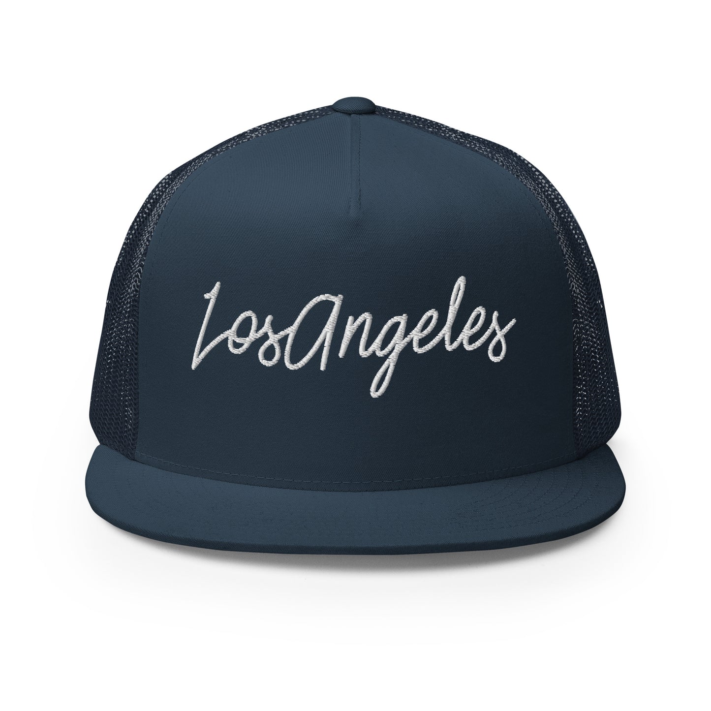 Los Angeles Retro Script High 5 Panel A-Frame Snapback Trucker Hat