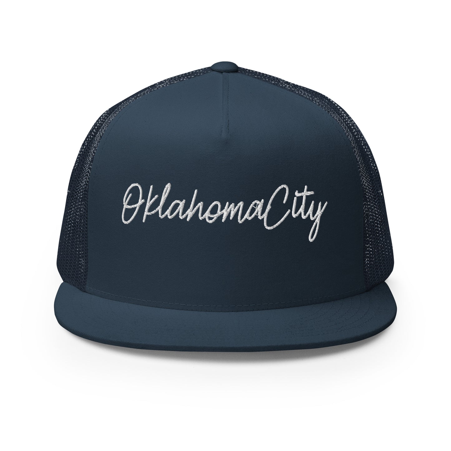 Oklahoma City Retro Script High 5 Panel A-Frame Snapback Trucker Hat