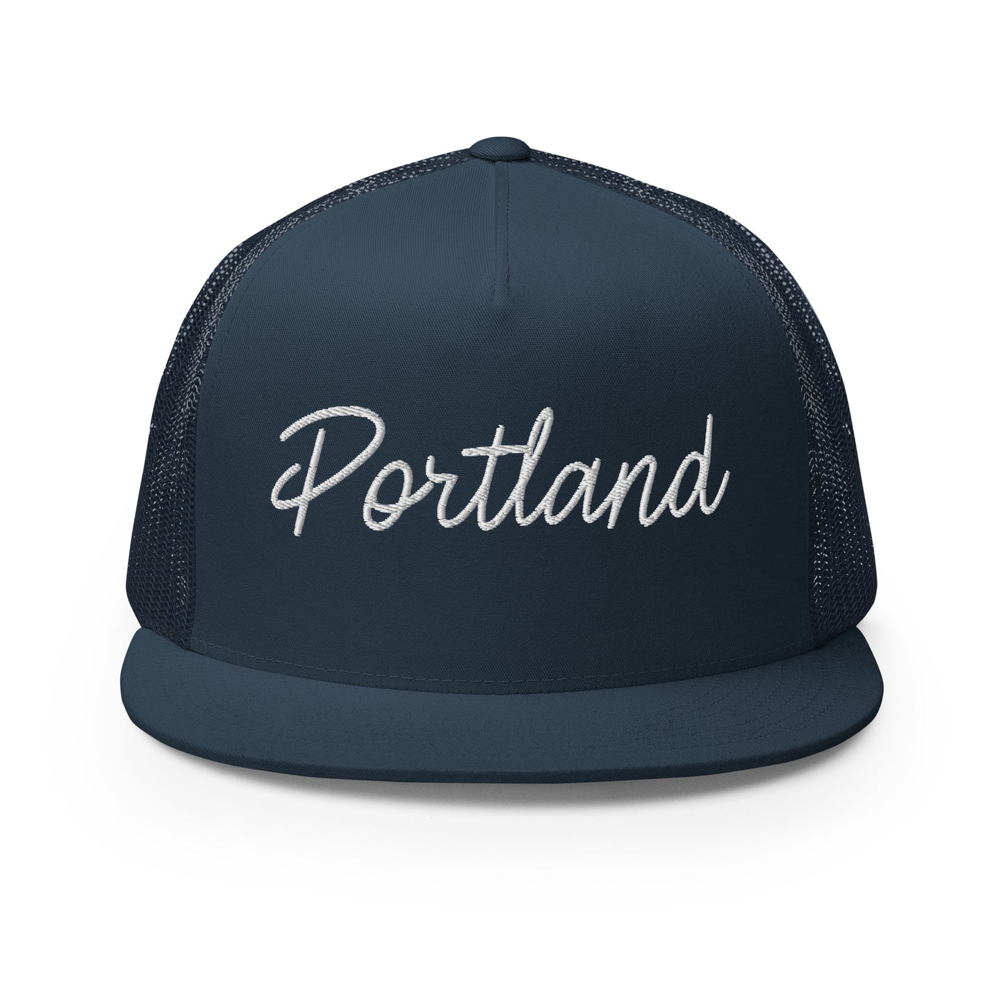 Portland Retro Script High 5 Panel A-Frame Snapback Trucker Hat