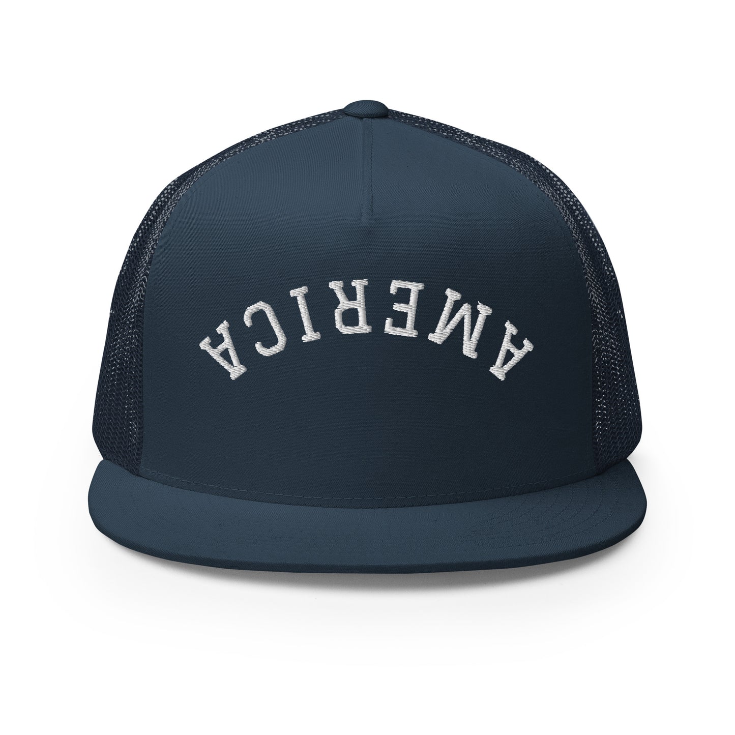 United States USA "America" Upside Down Arch High 5 Panel A-Frame Snapback Trucker Hat