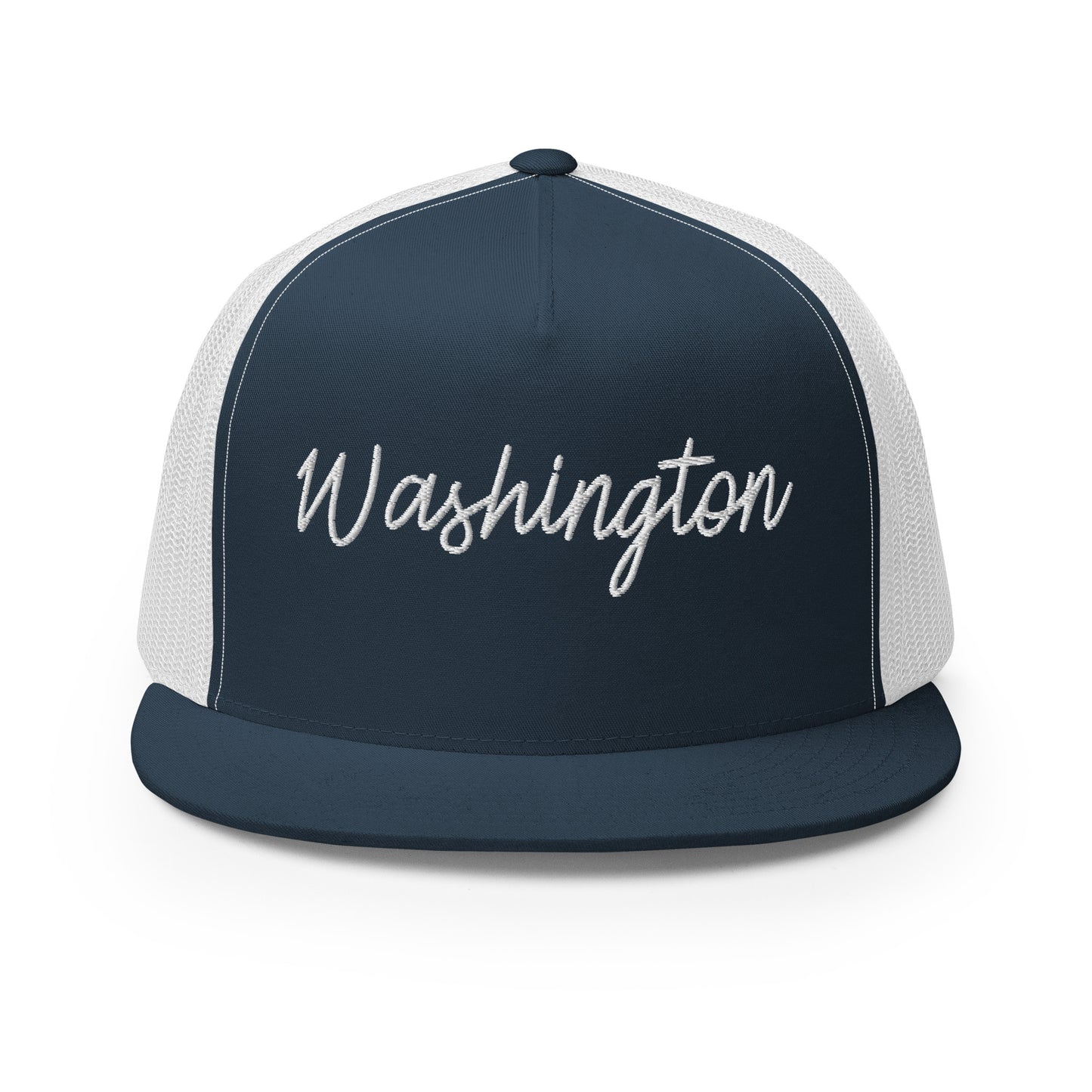 Washington Retro Script High 5 Panel A-Frame Snapback Trucker Hat
