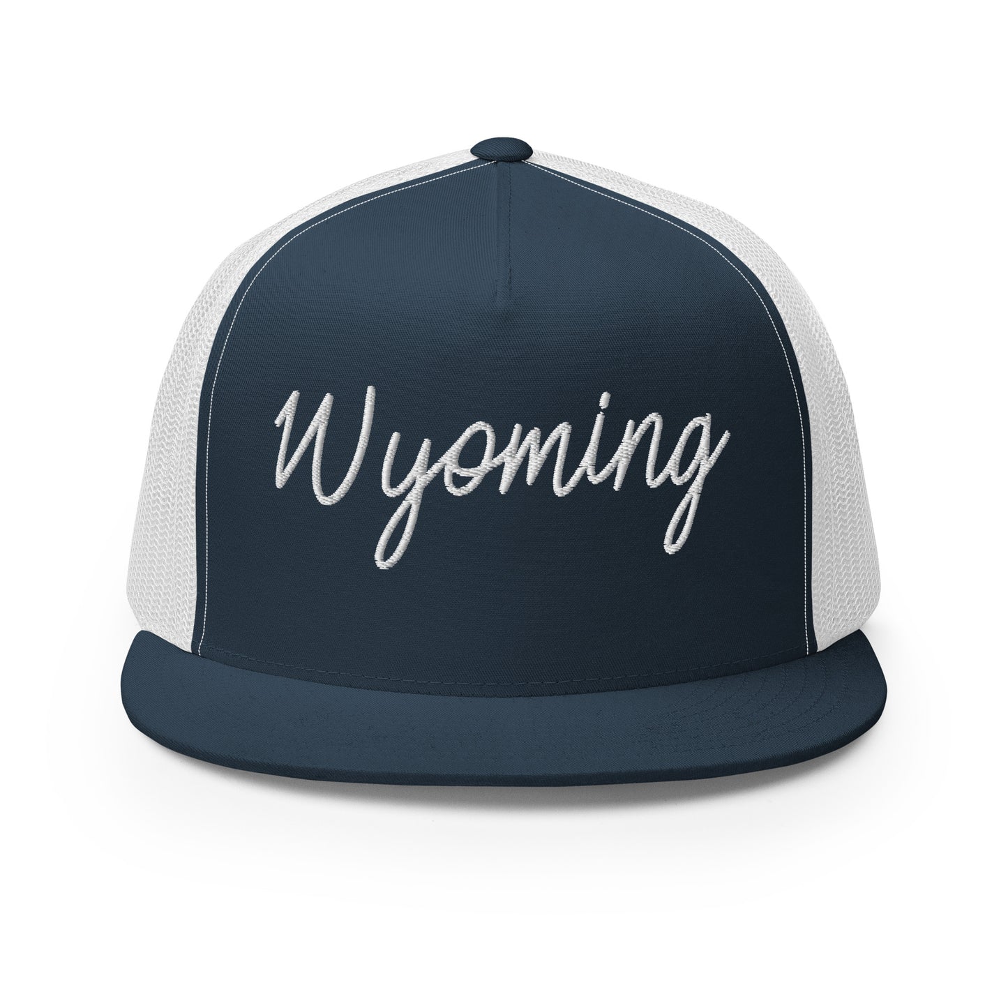 Wyoming Retro Script High 5 Panel A-Frame Snapback Trucker Hat
