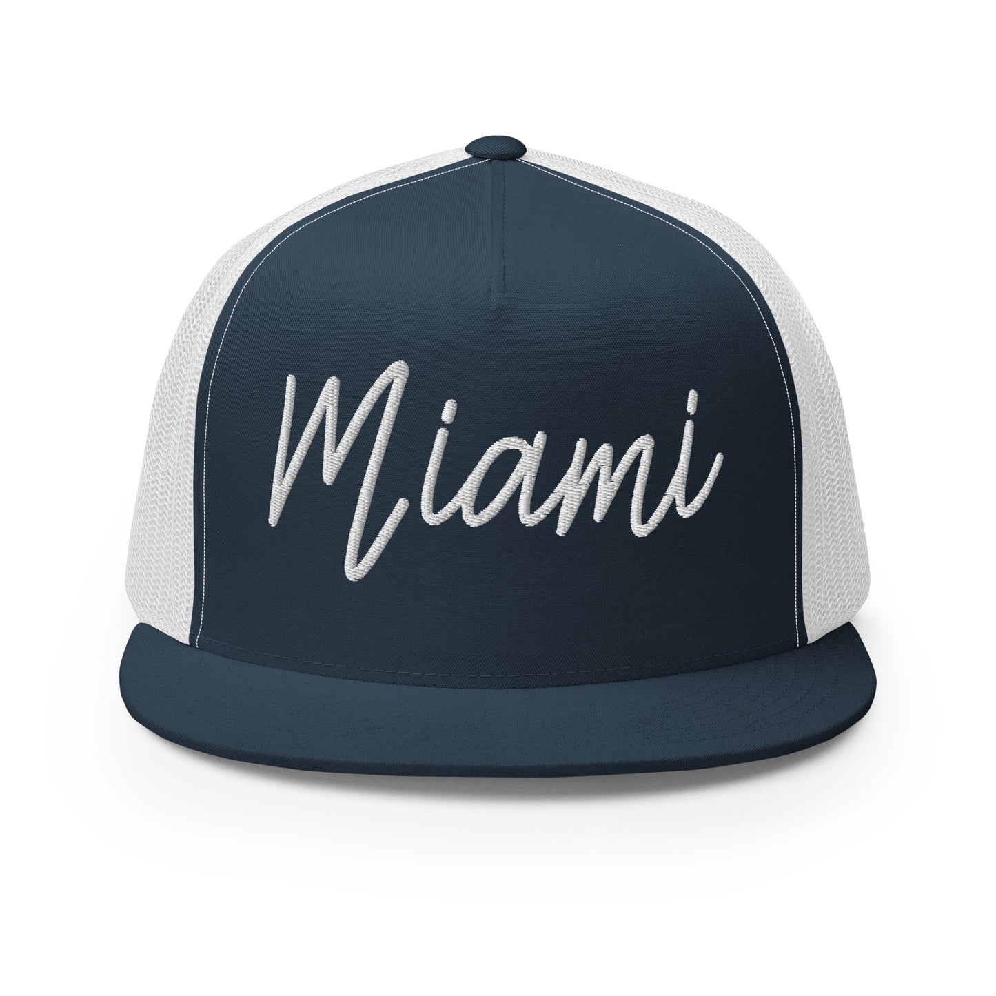Miami Retro Script High 5 Panel A-Frame Snapback Trucker Hat