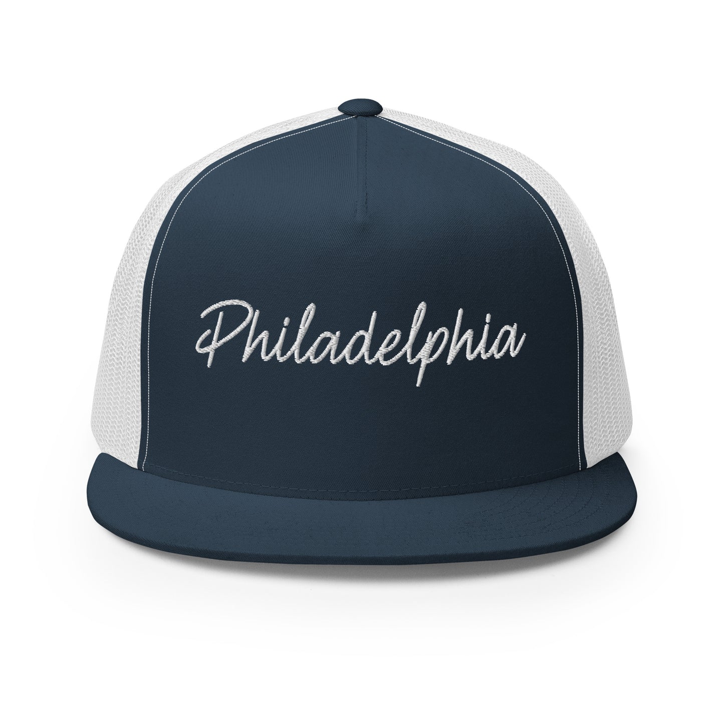 Philadelphia Retro Script High 5 Panel A-Frame Snapback Trucker Hat