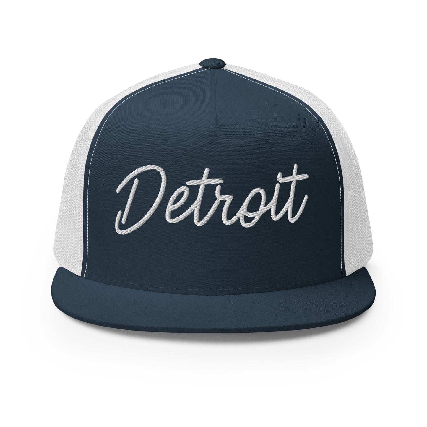 Detroit Retro Script High 5 Panel A-Frame Snapback Trucker Hat