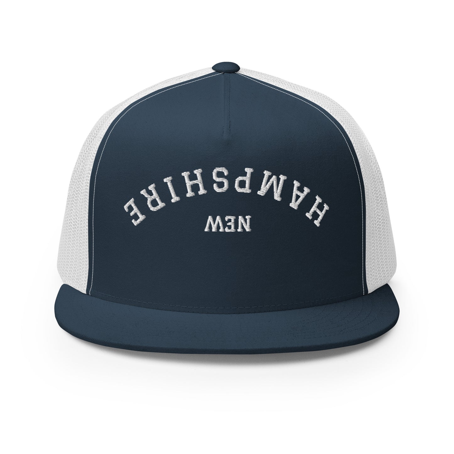 New Hampshire Upside Down Arch High 5 Panel A-Frame Snapback Trucker Hat