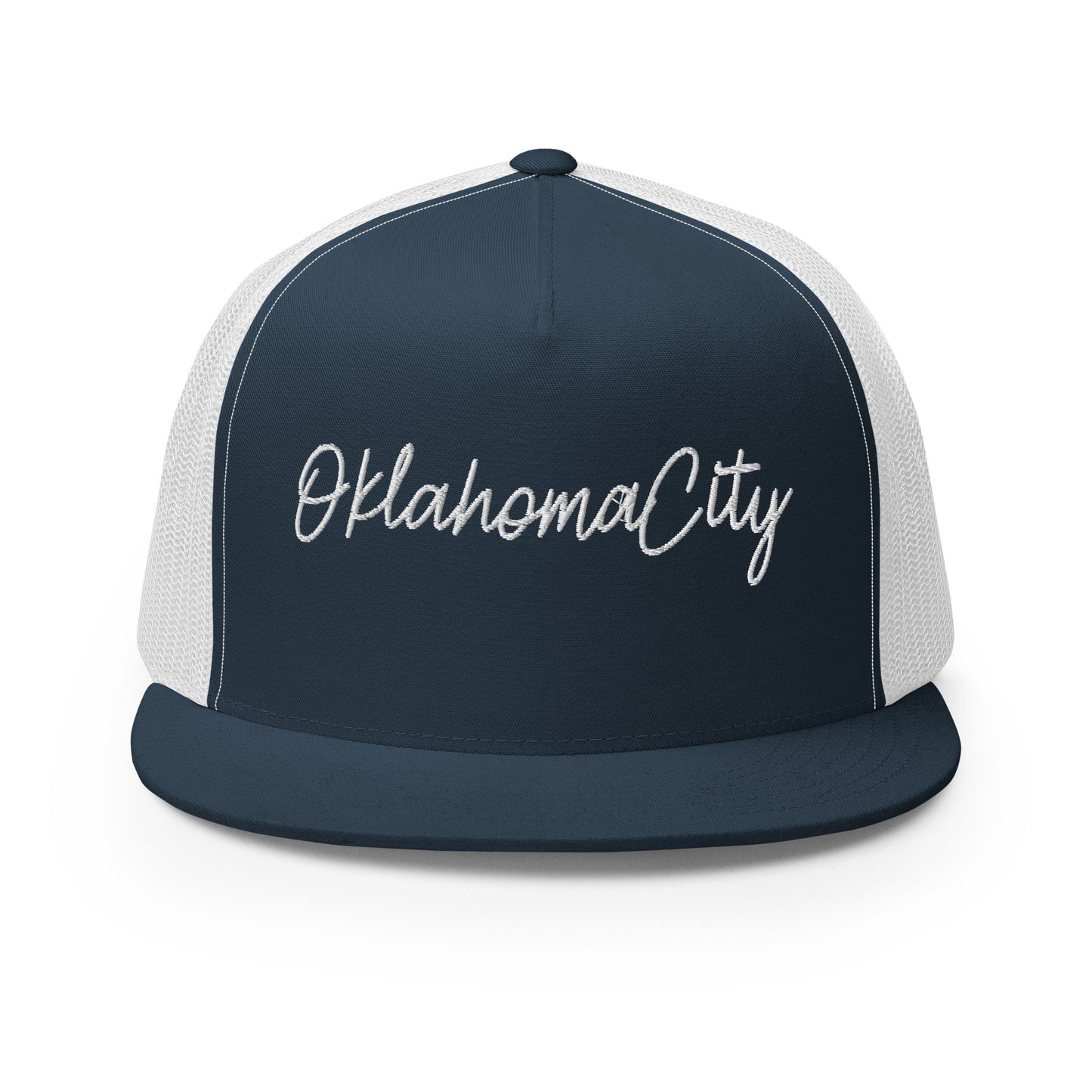Oklahoma City Retro Script High 5 Panel A-Frame Snapback Trucker Hat