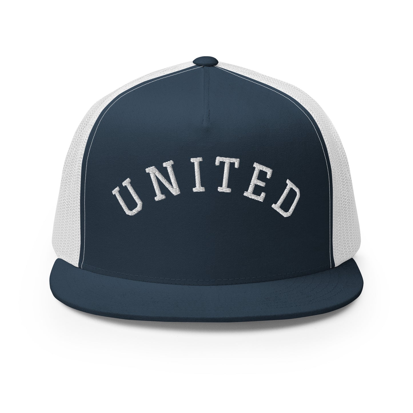 United States USA "United" Arch High 5 Panel A-Frame Snapback Trucker Hat