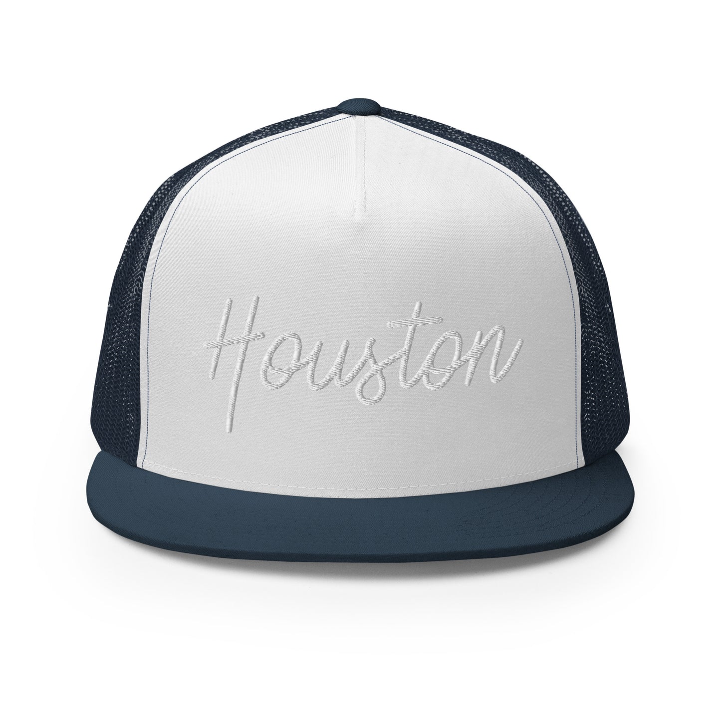 Houston Retro Script High 5 Panel A-Frame Snapback Trucker Hat