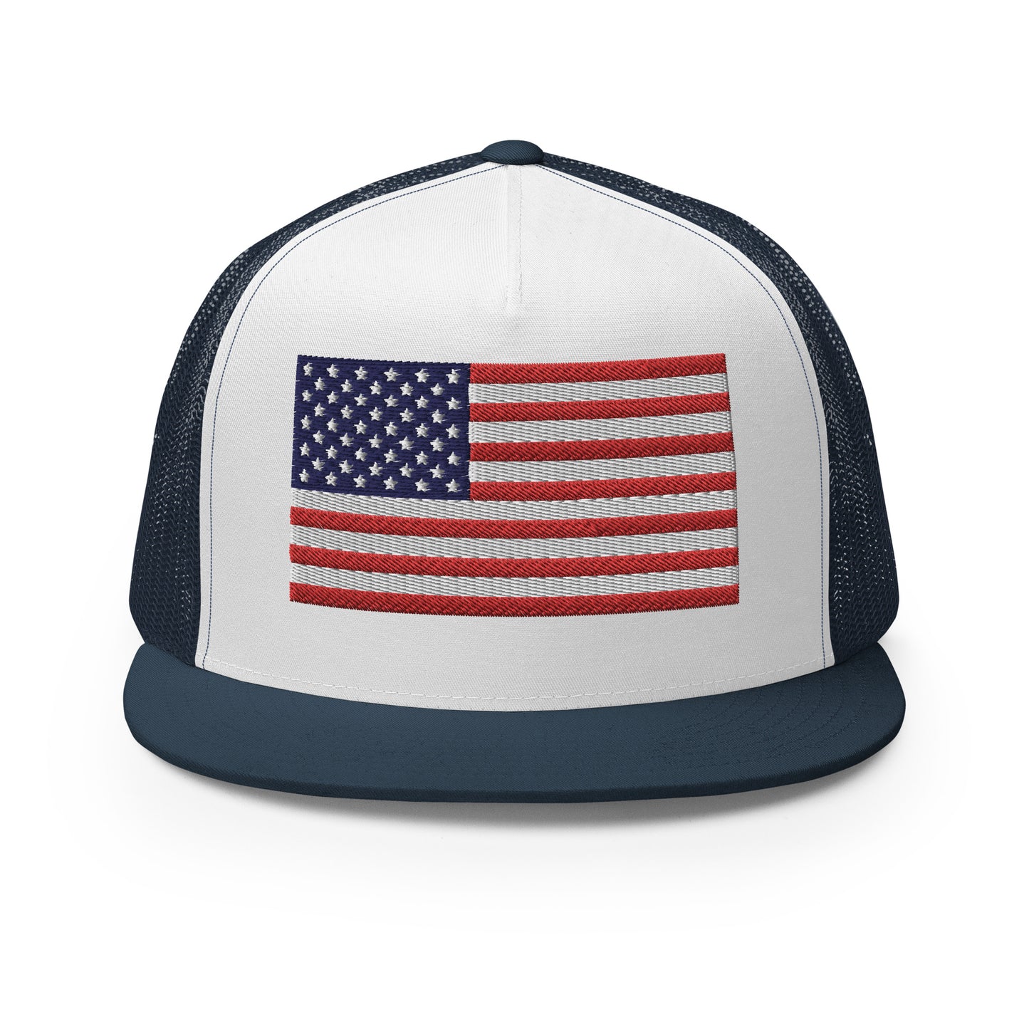 United States USA Flag High 5 Panel A-Frame Snapback Trucker Hat