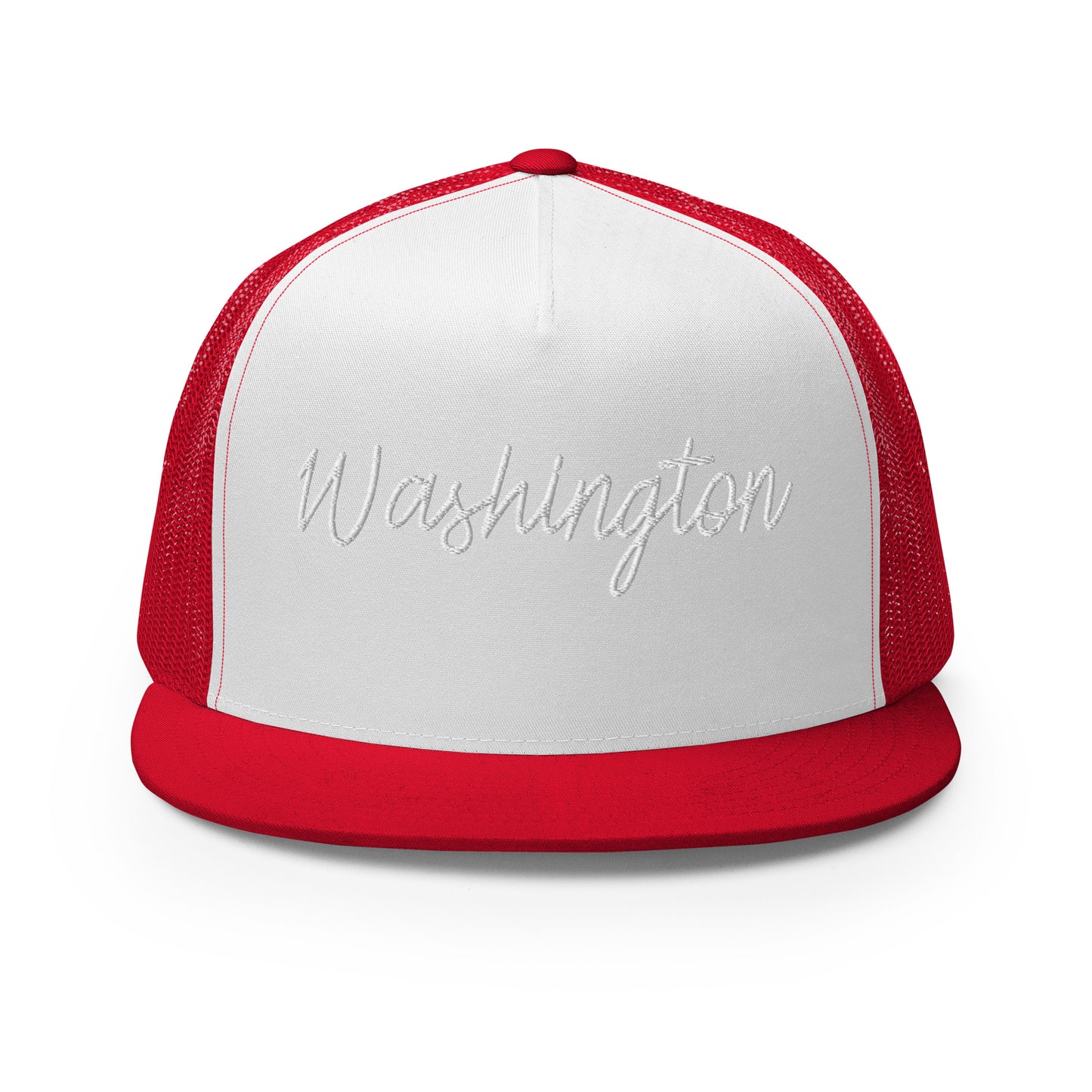 Washington Retro Script High 5 Panel A-Frame Snapback Trucker Hat