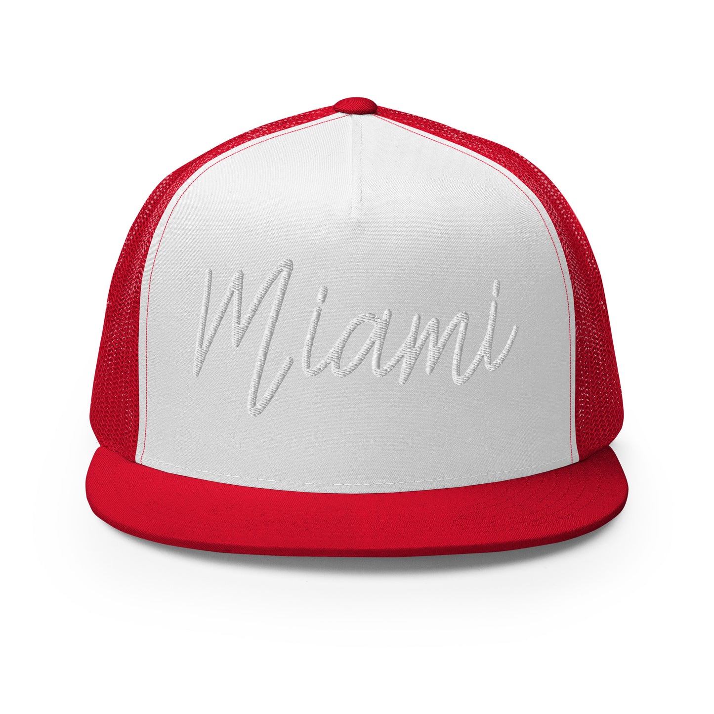 Miami Retro Script High 5 Panel A-Frame Snapback Trucker Hat