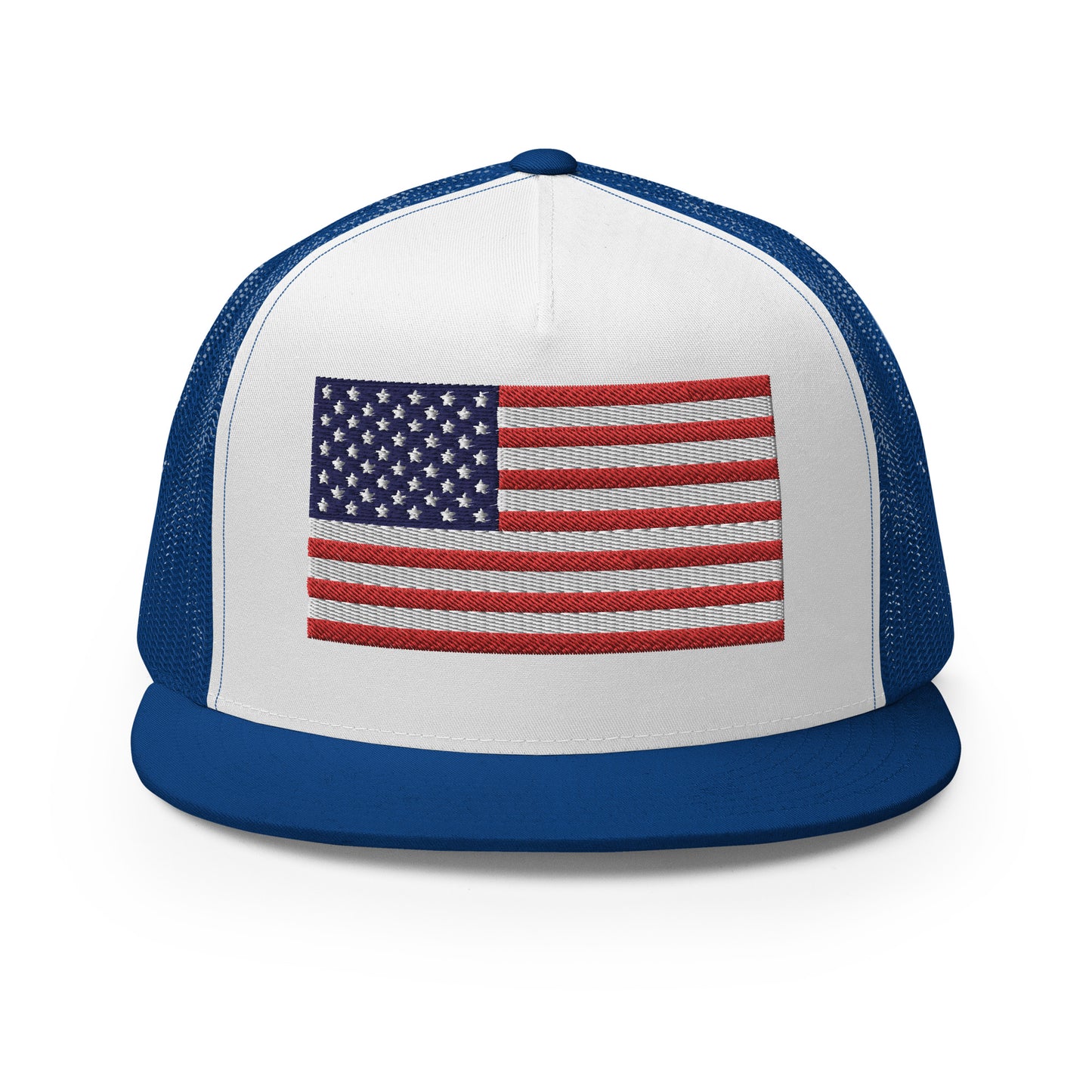 United States USA Flag High 5 Panel A-Frame Snapback Trucker Hat