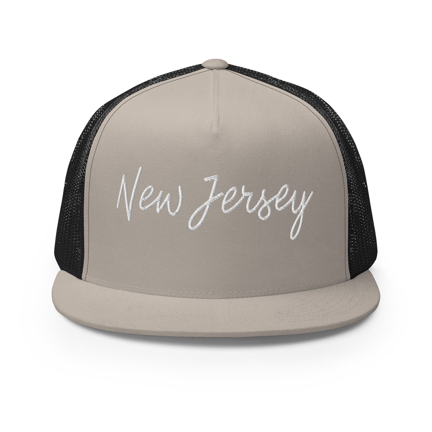 New Jersey Retro Script High 5 Panel A-Frame Snapback Trucker Hat