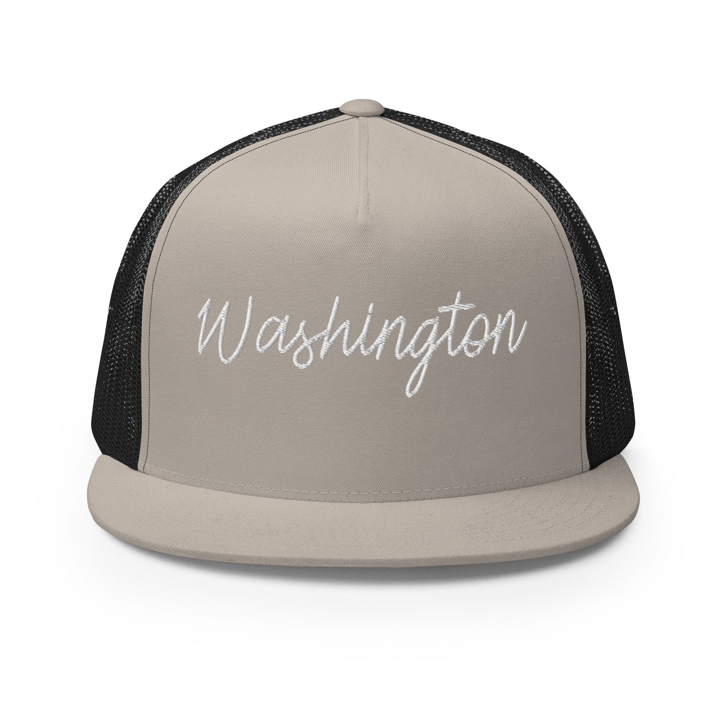 Washington Retro Script High 5 Panel A-Frame Snapback Trucker Hat