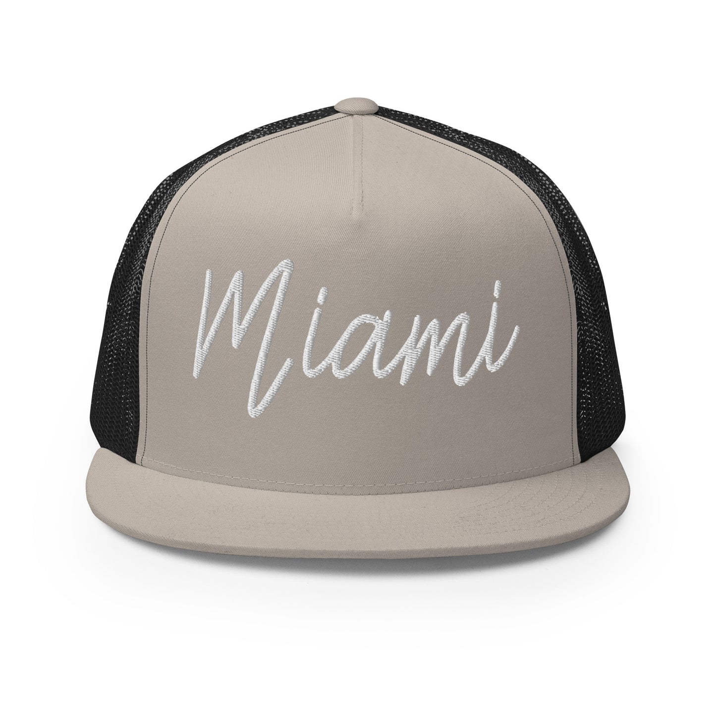 Miami Retro Script High 5 Panel A-Frame Snapback Trucker Hat