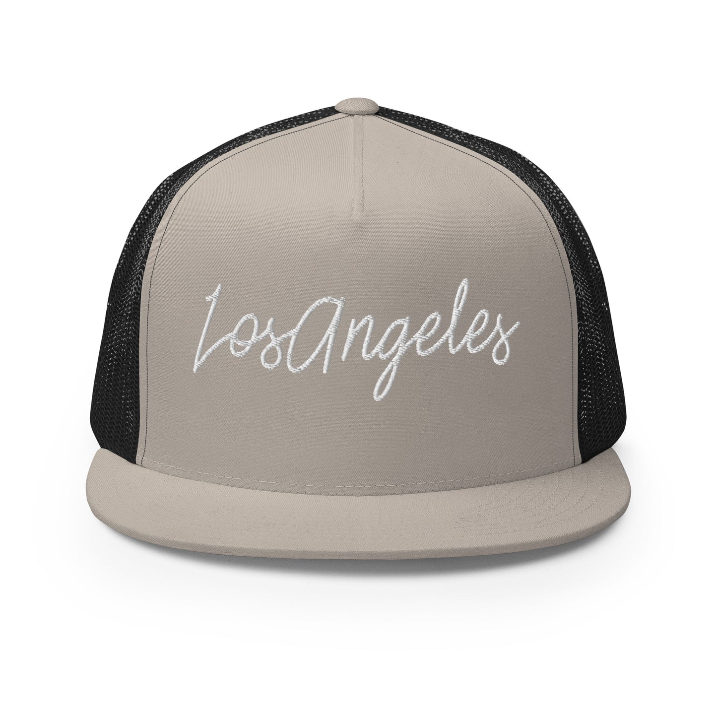 Los Angeles Retro Script High 5 Panel A-Frame Snapback Trucker Hat