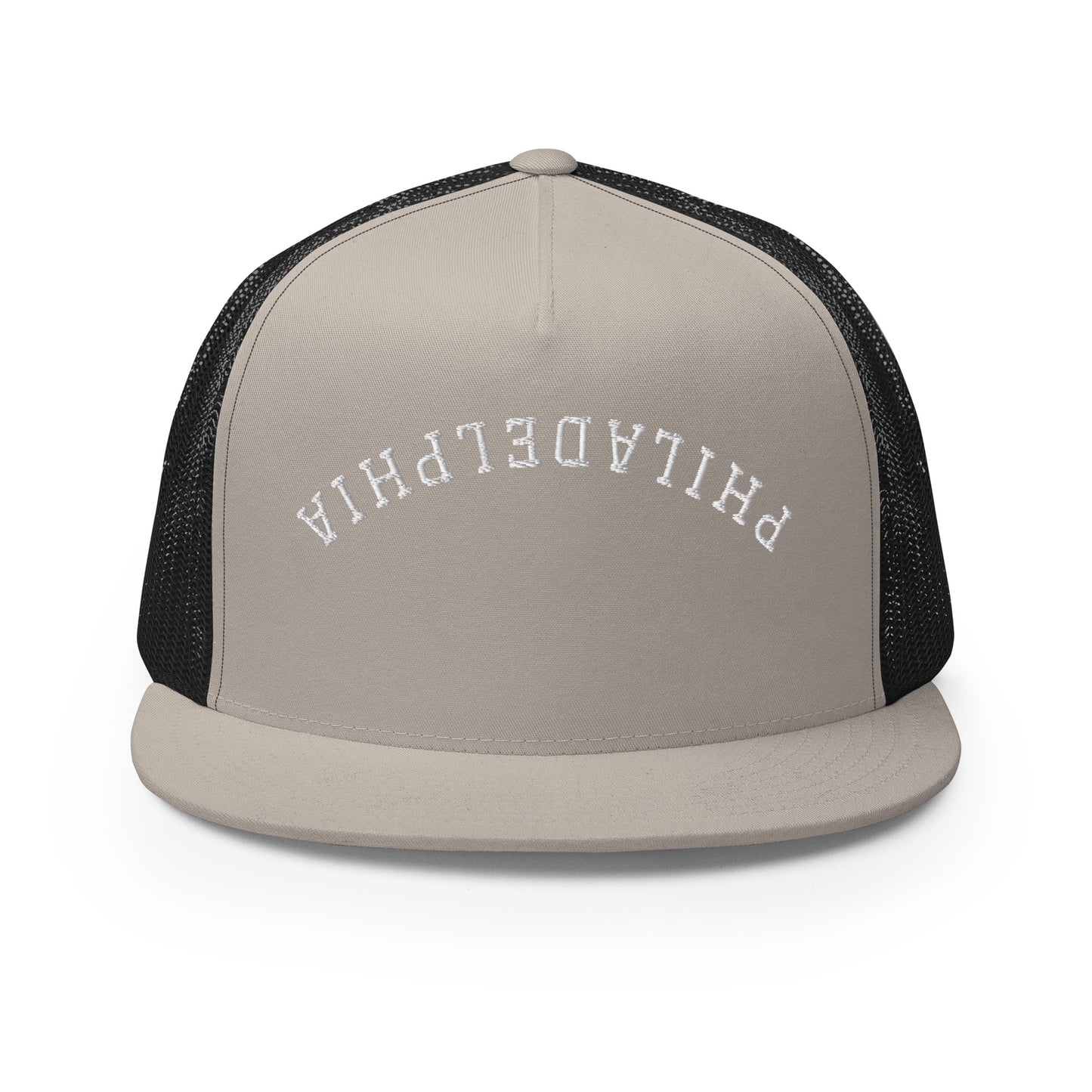 Philadelphia Upside Down Arch High 5 Panel A-Frame Snapback Trucker Hat