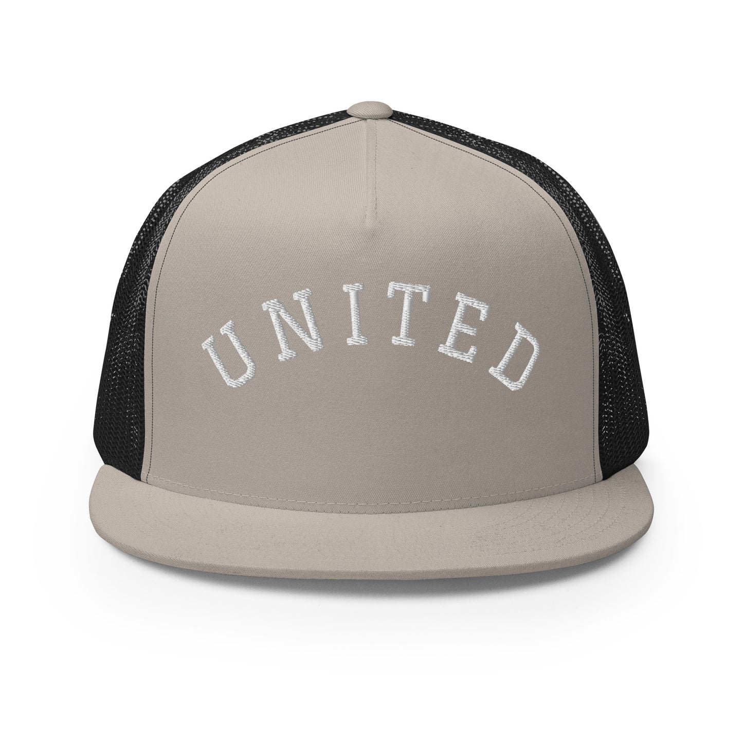 United States USA "United" Arch High 5 Panel A-Frame Snapback Trucker Hat