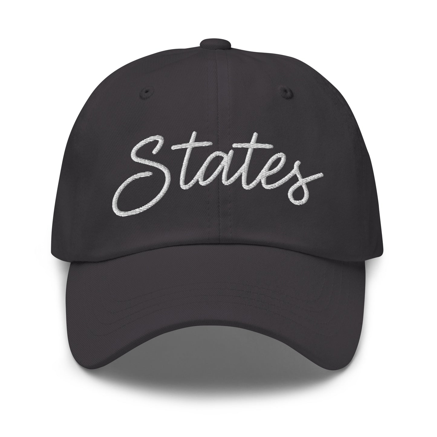 United States USA "States" Retro Script Dad Hat