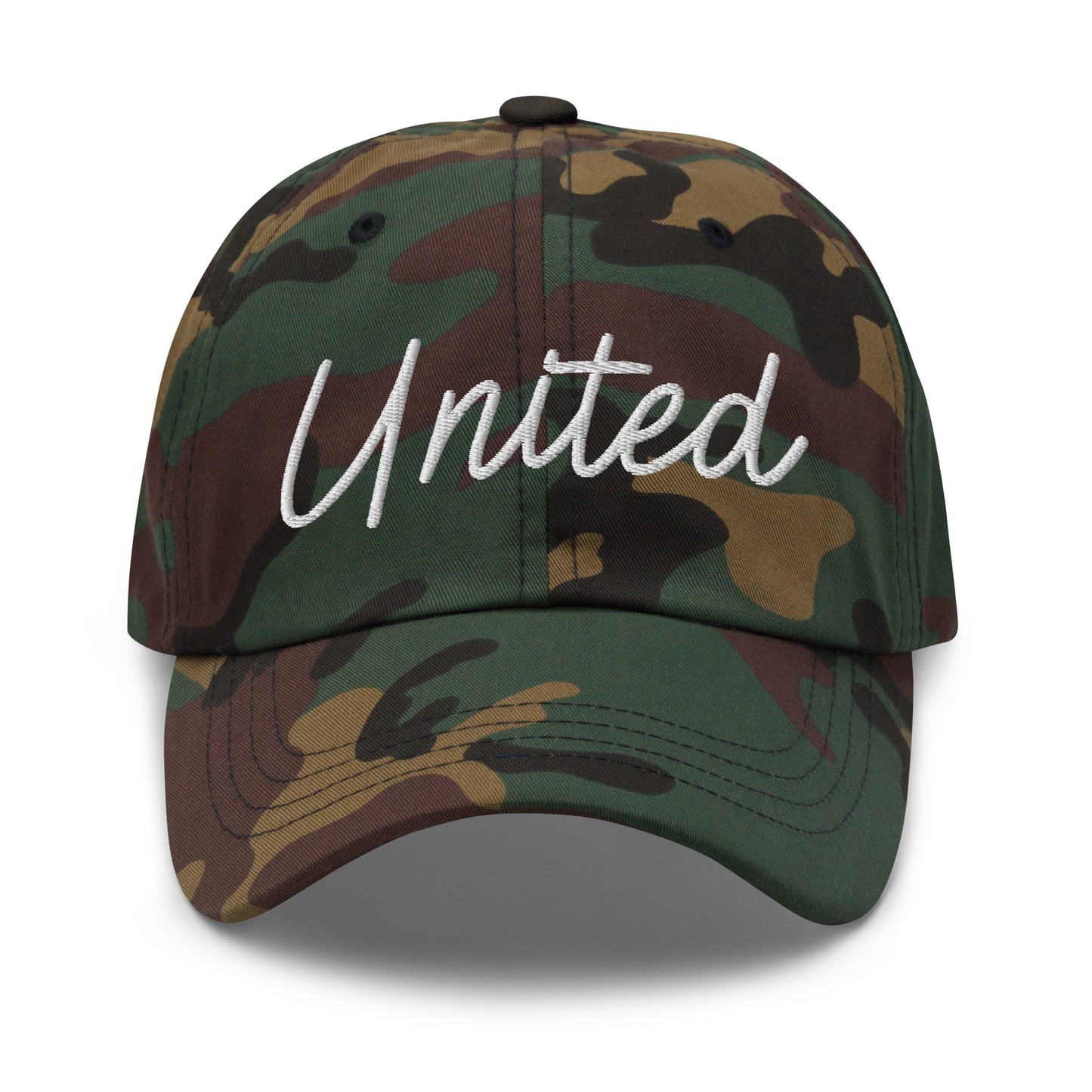 United States USA "United" Retro Script Dad Hat